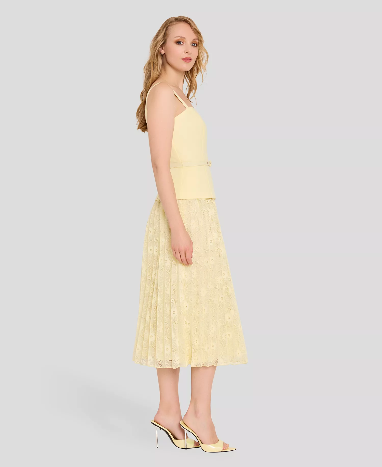 Petite Sleeveless Square Neck Midi Dress - Buttercup - 0P