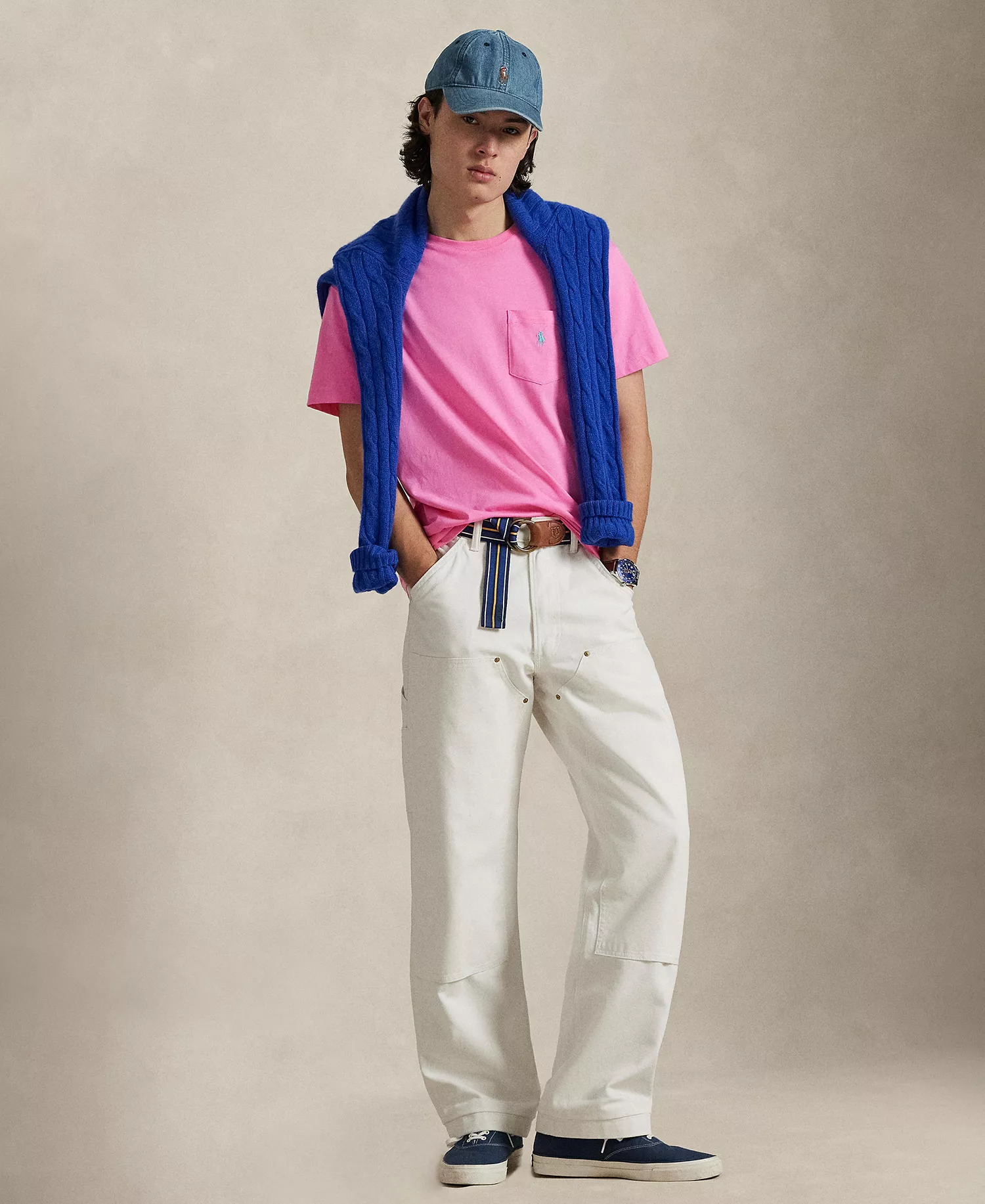 Men's Classic-Fit Crewneck Pocket T-Shirt - Baja Pink - 2XL