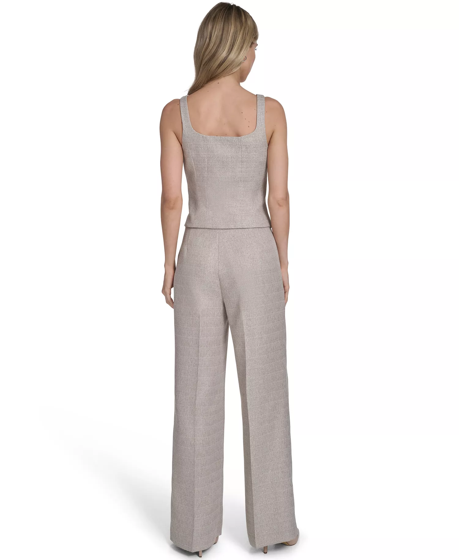 Women's Zip-Front Novelty Vest - Latte Multi - 10