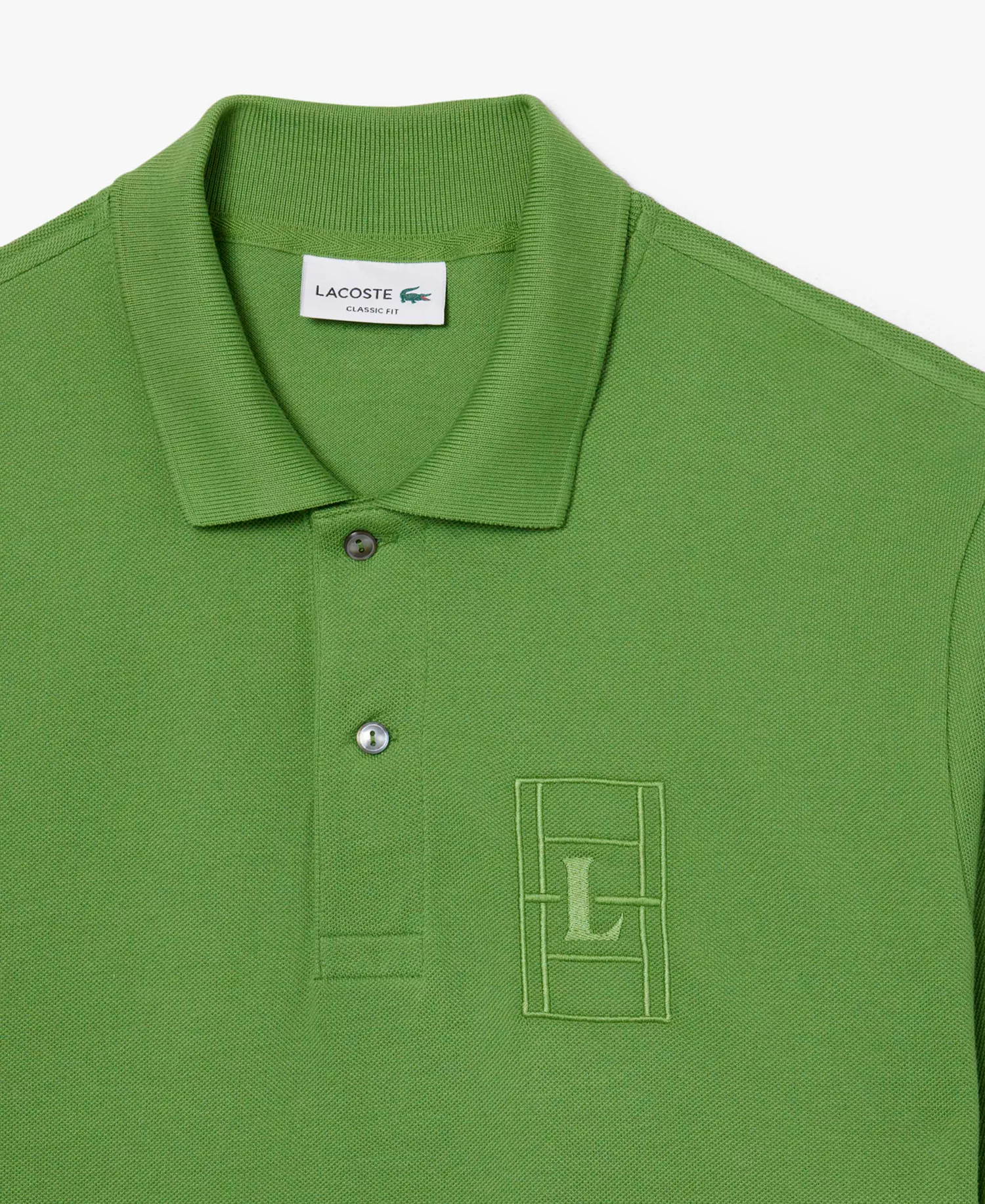 Men's Classic-Fit Embroidery Detail Petit Piqu Polo Shirt - Lambs Lettuce - L