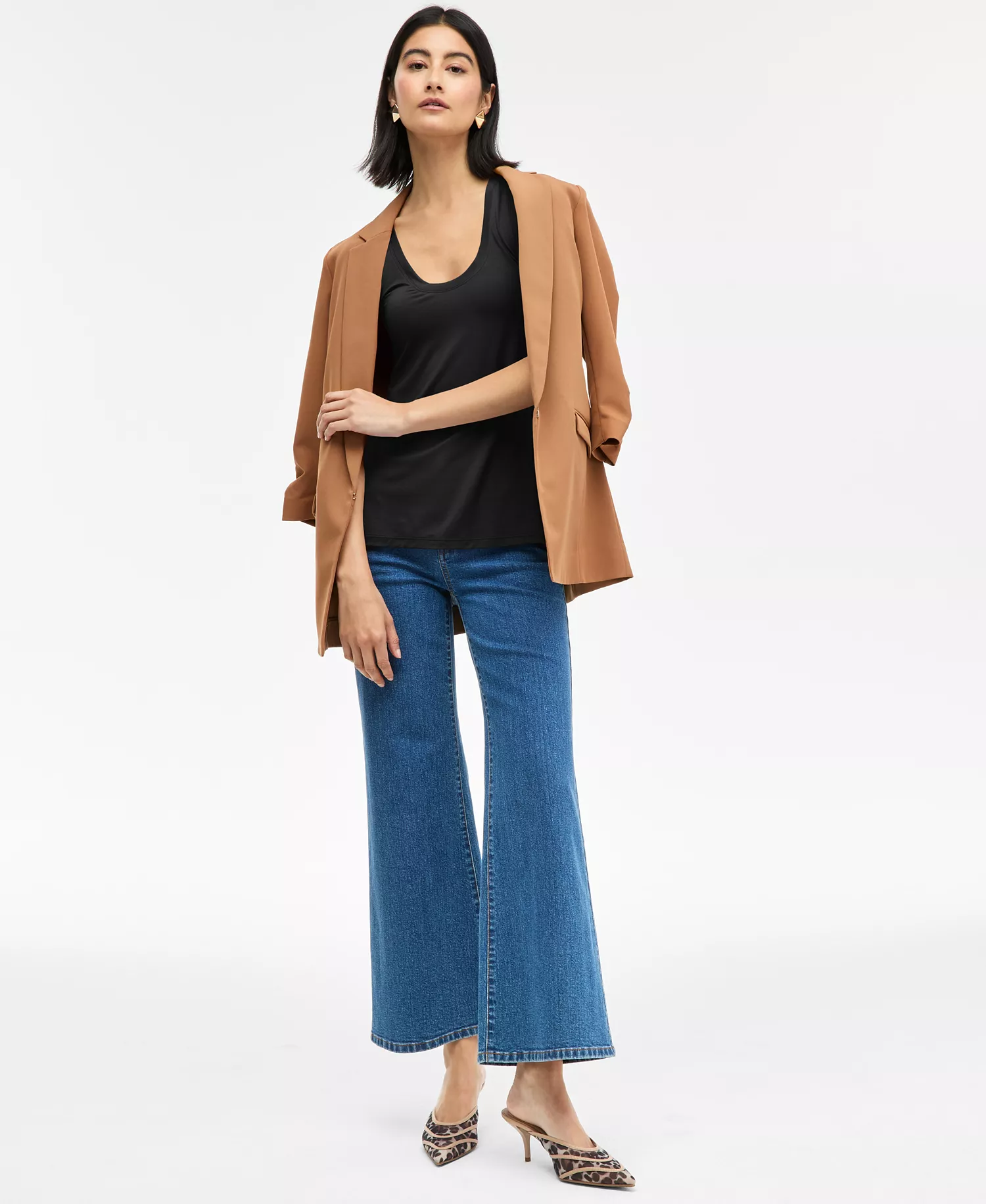 Women's Luxe-Layering Jersey Tank Top, Exclusively at Macy's - Deep Black - L