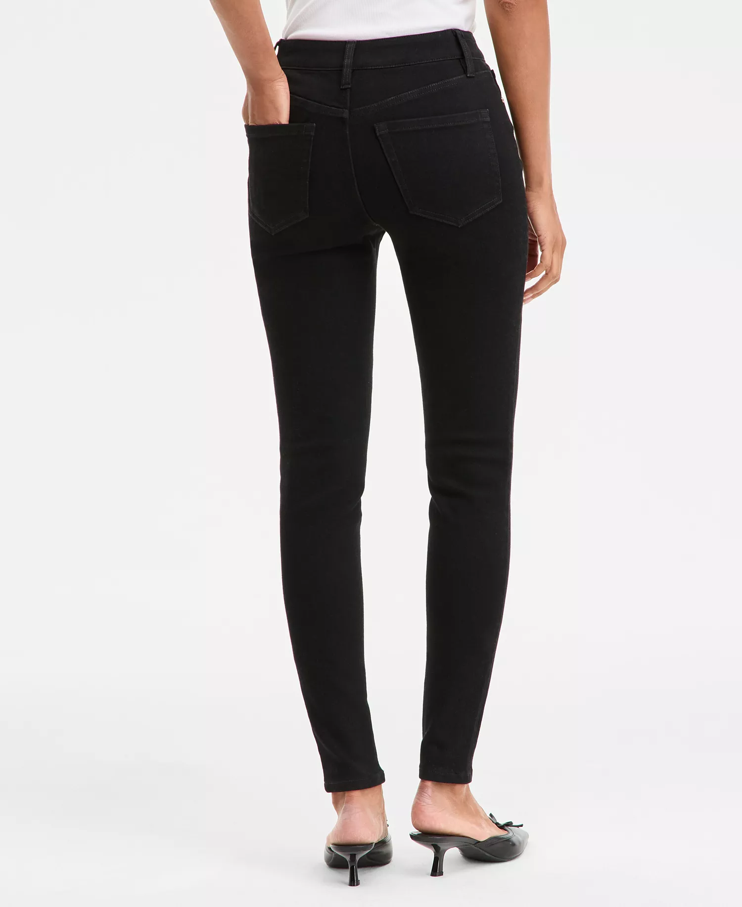 Women's Mid-Rise Skinny Jeans, Macy's Exclusive  - Deep Black - 0
