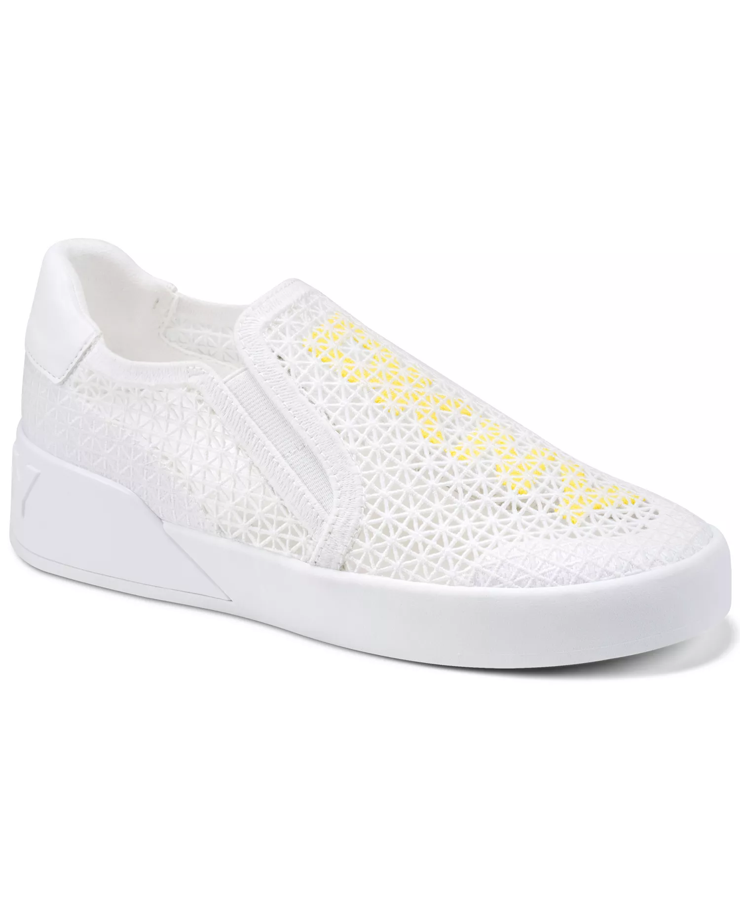 Women's Marta Knit Slip-On Sneakers - White/Yellow - 10M