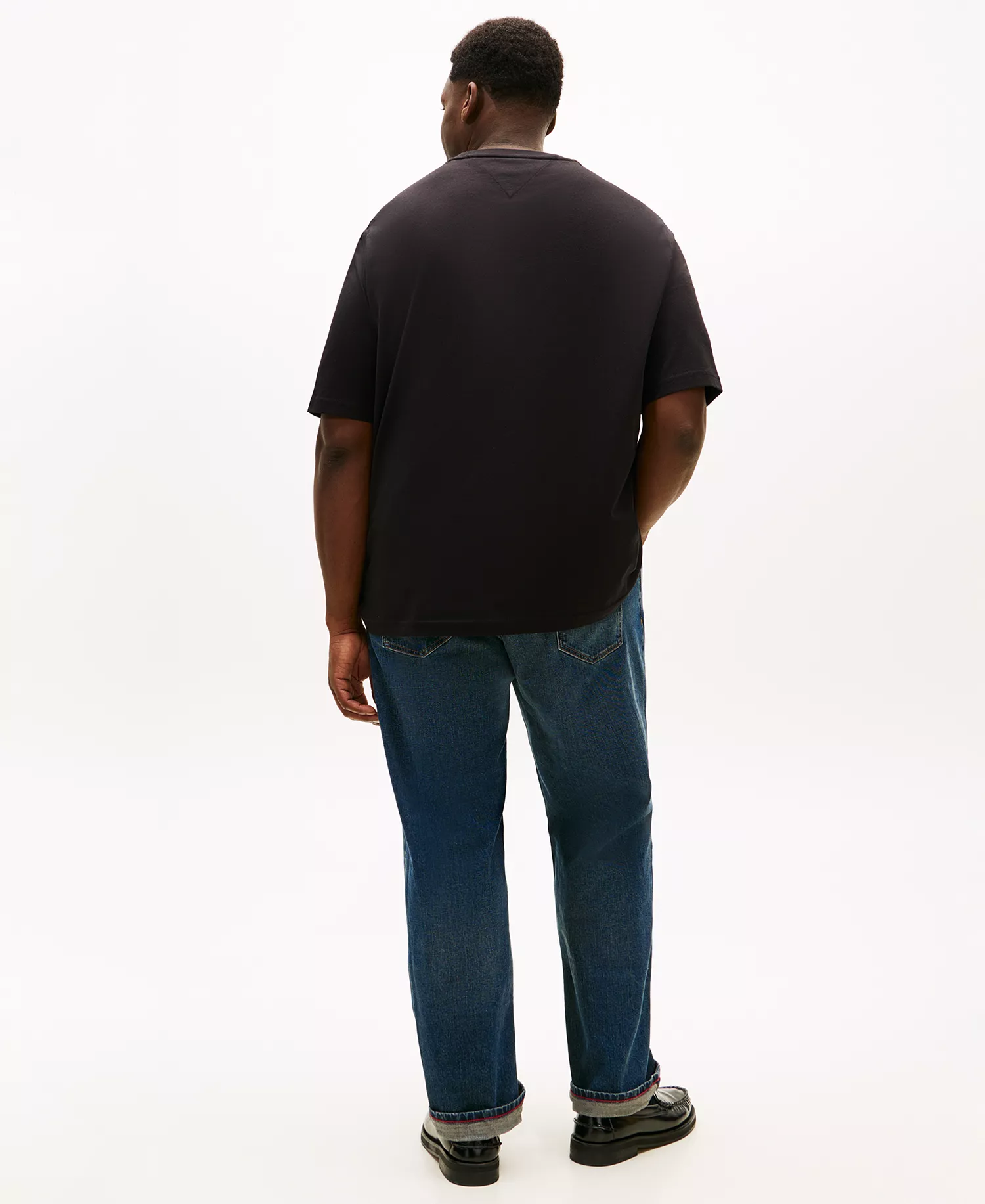 Men's Big & Tall Embroidered Flag T-Shirt - Black - 2XLT