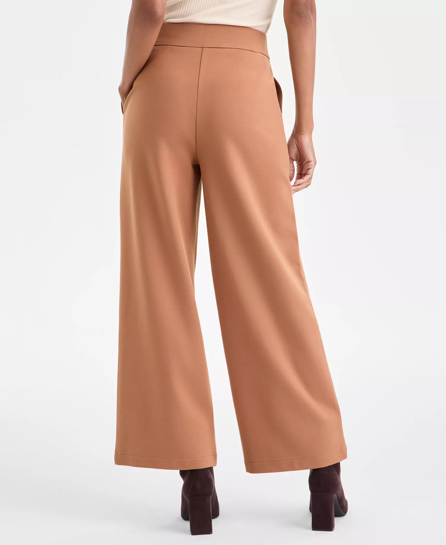 Petite Wide-Leg Pants, Macy's Exclusive - Brown Saira - P/L