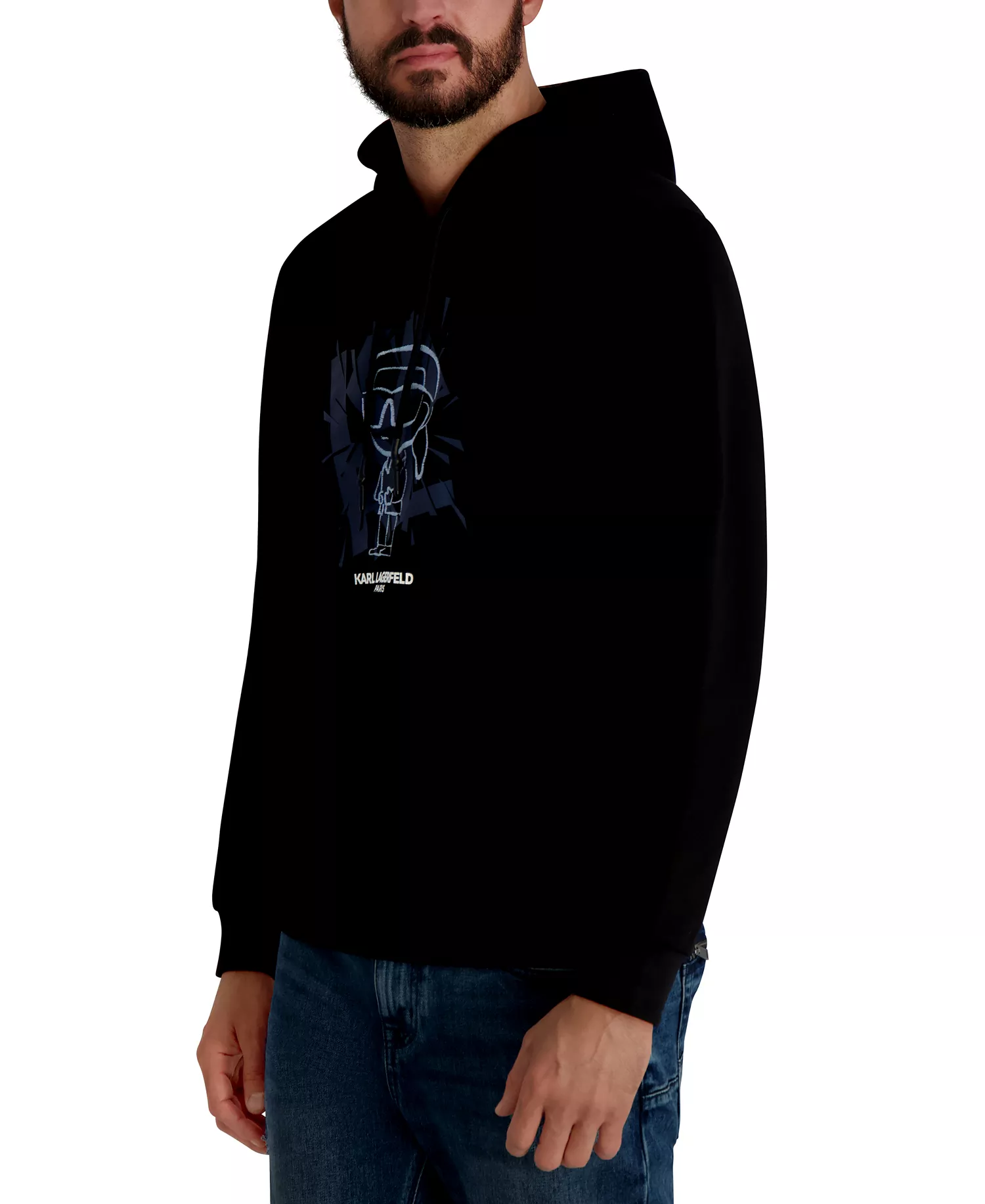 Men's Embroidered Oversized Pull-On Sweatshirt - Black - 2XL