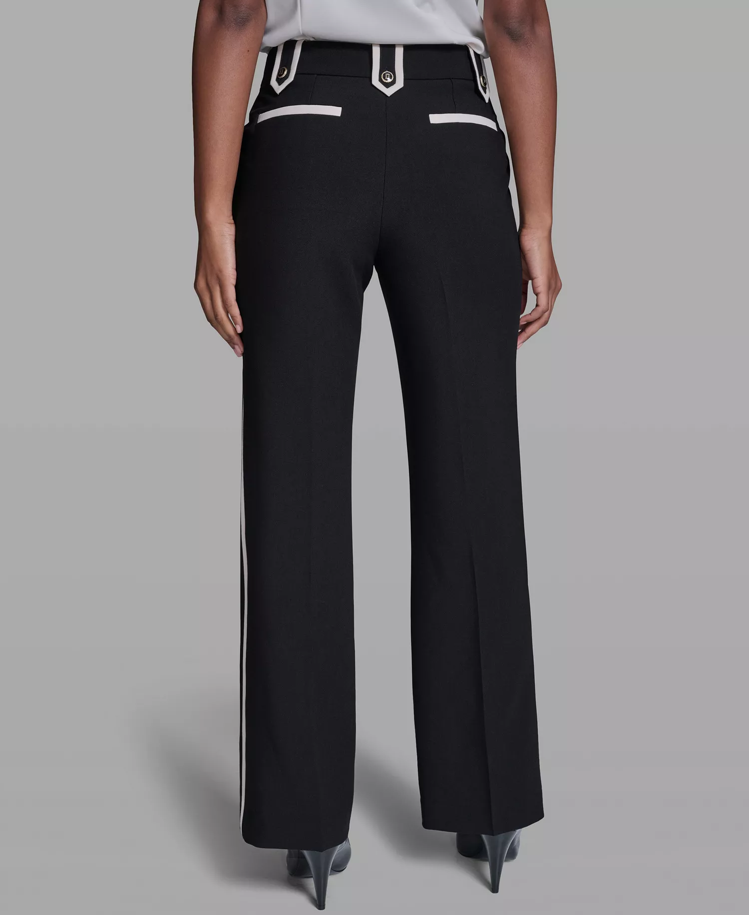Women's Flare Pants - Black/Bisque - 0