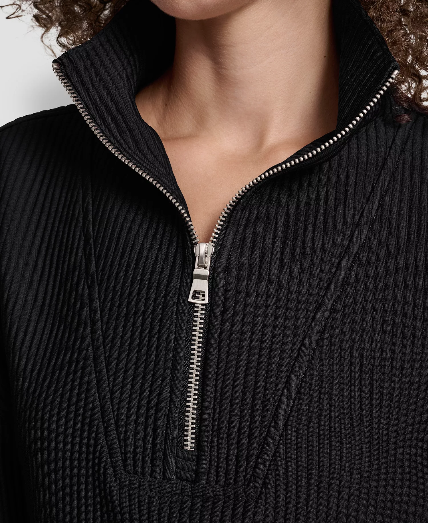 Women's Tech Ottoman Half-Zip Mock Neck Sweatshirt - Black - L