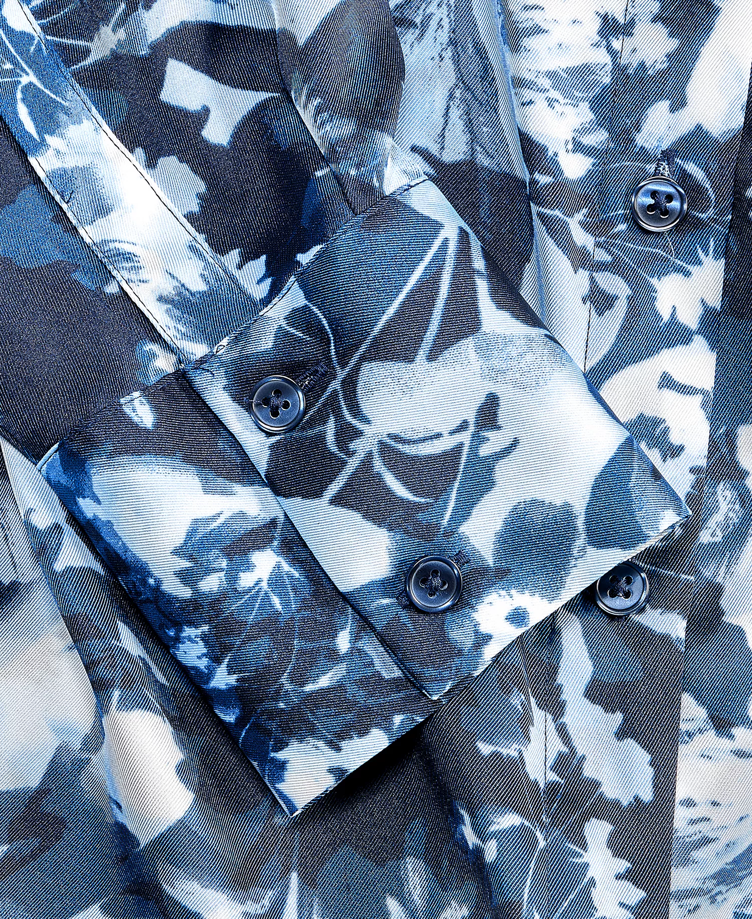 Women's Long-Sleeve Printed Button-Front Collared Shirt, Macy's Exclusive - Luna Blooms - L