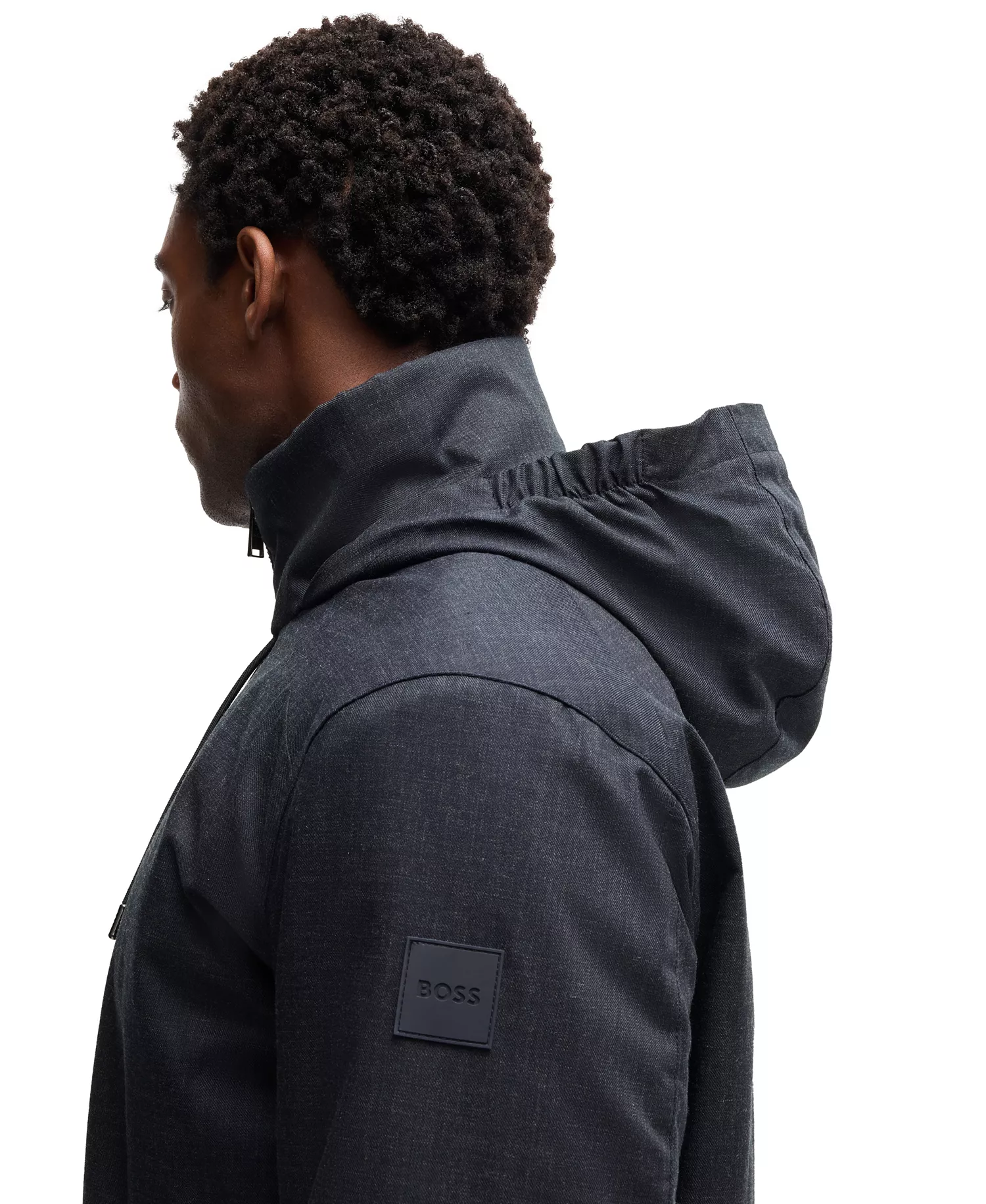 Men's Slim Fit Waterproof Jacket - Dark Blue - 36R