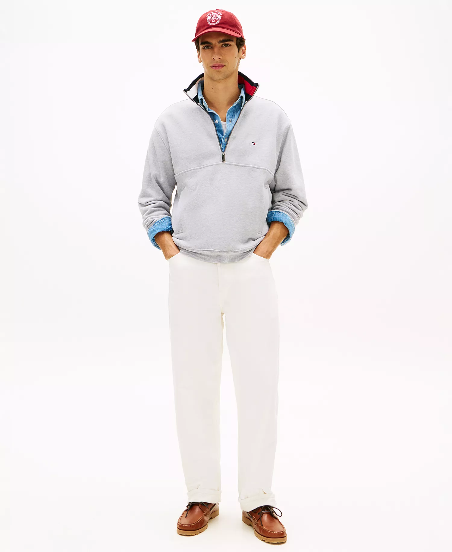 Men's Regular Flag Zip Sweatshirt - Light Gray Heather - L