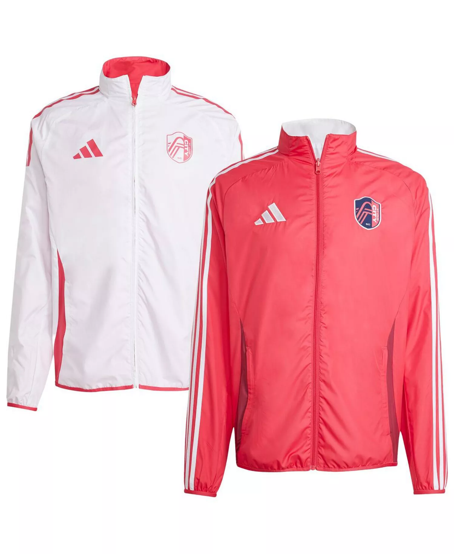 Men's Red/White St. Louis City SC 2025 Anthem Reversible Full-Zip Jacket - Red, White - 2XL