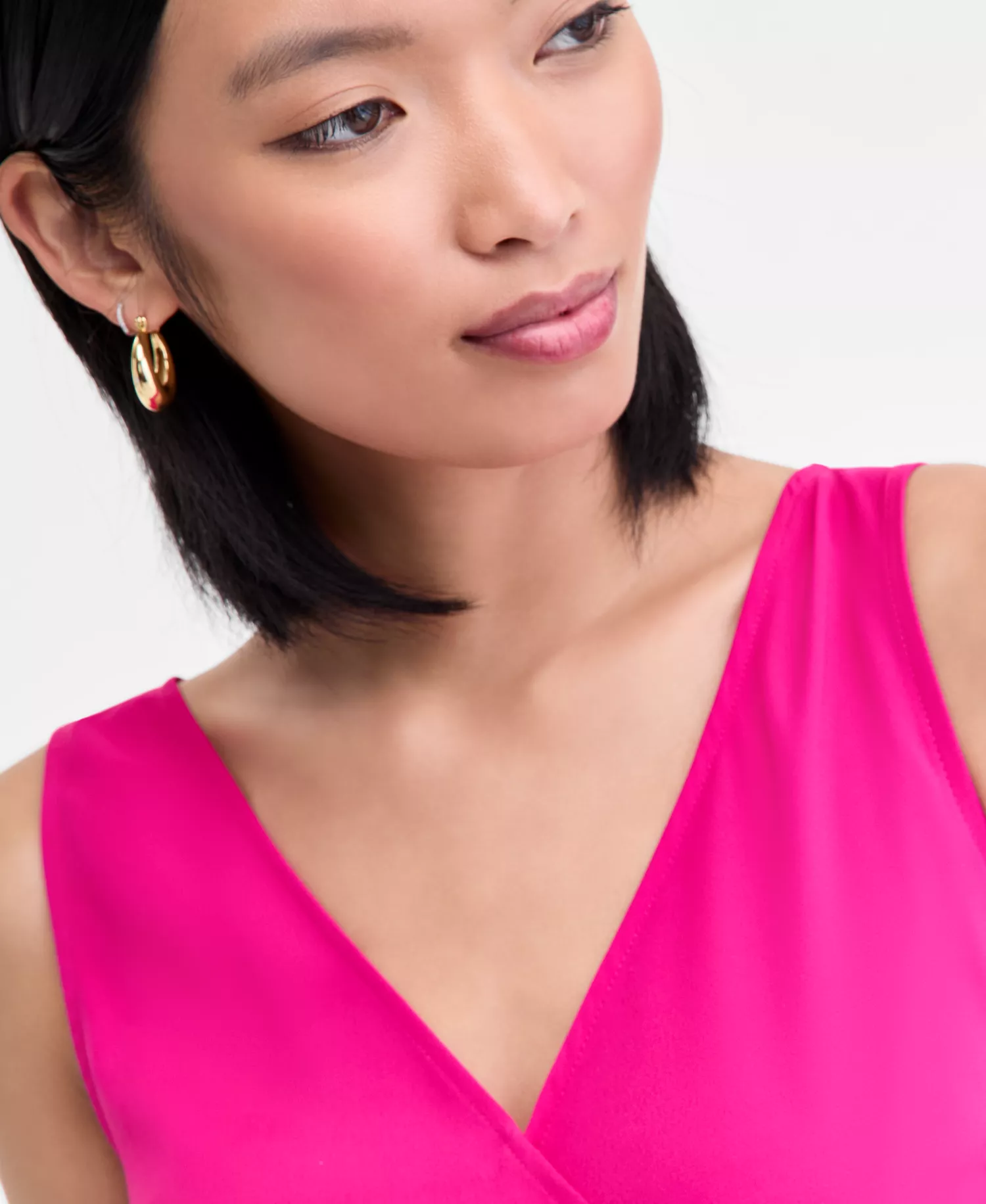 Women's Sleeveless Surplice-Neck Top, Macy's Exclusive - Bright Fuchsia - 0