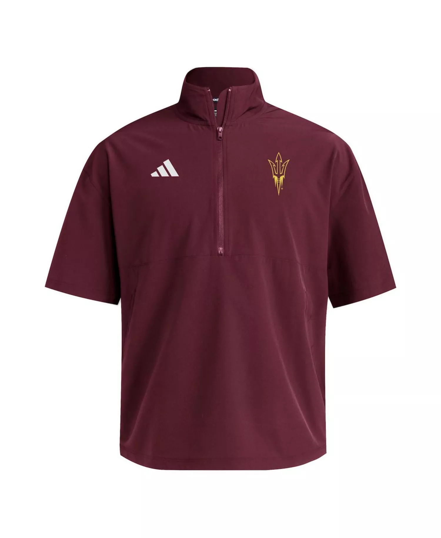 Men's Maroon Arizona State Sun Devils Woven Quarter-Zip Short Sleeve Pullover Hoodie - Maroon - L