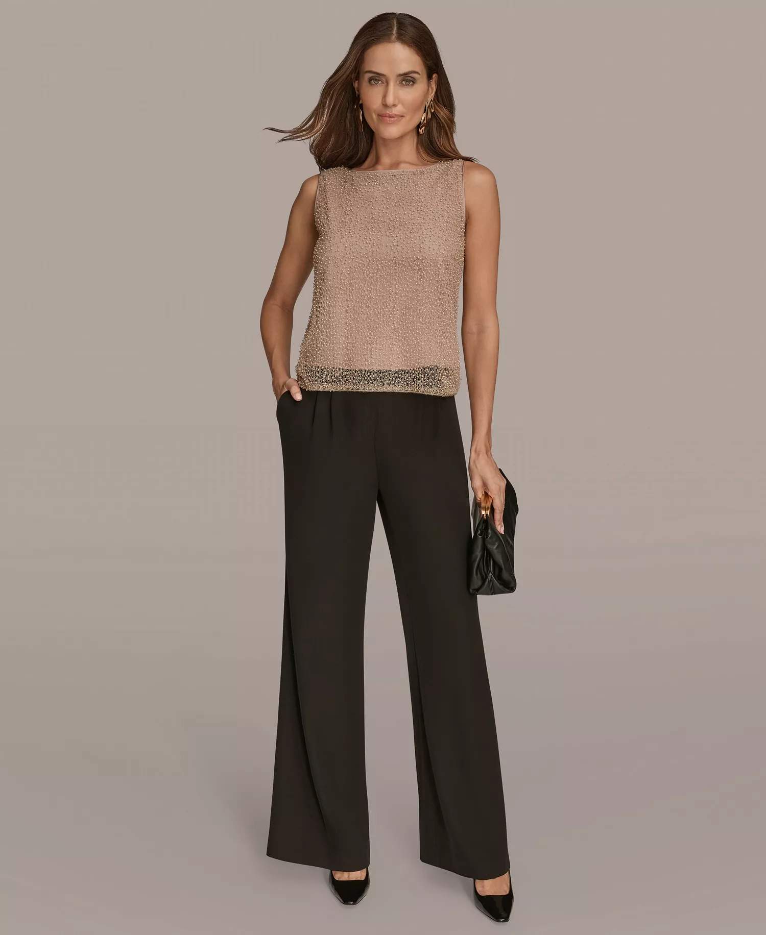 Women's Sleeveless Boat Neck Tank Top - Shadow Pink - M