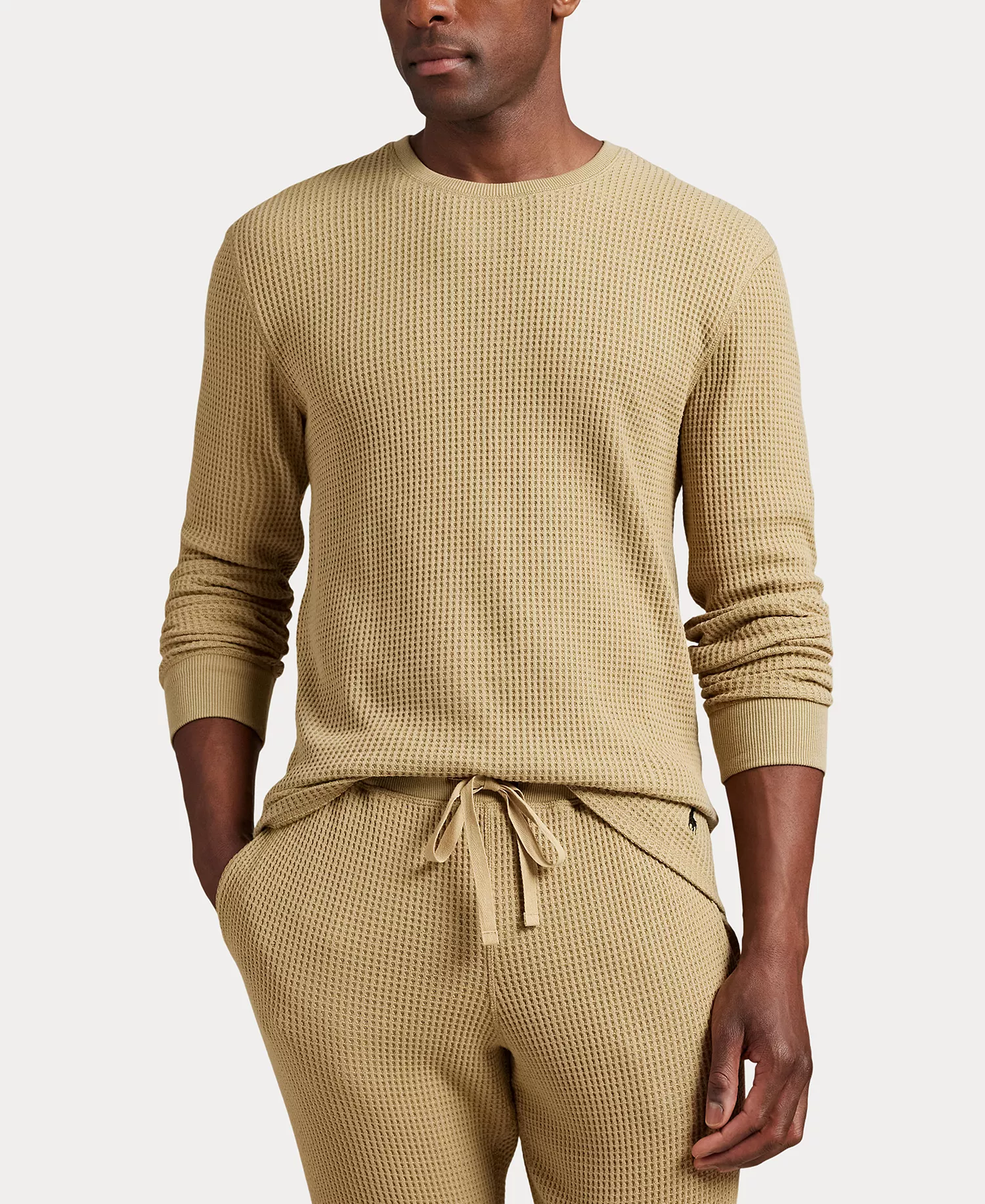 Men's Thermal Crew Neck Shirt - Classic Khaki - L