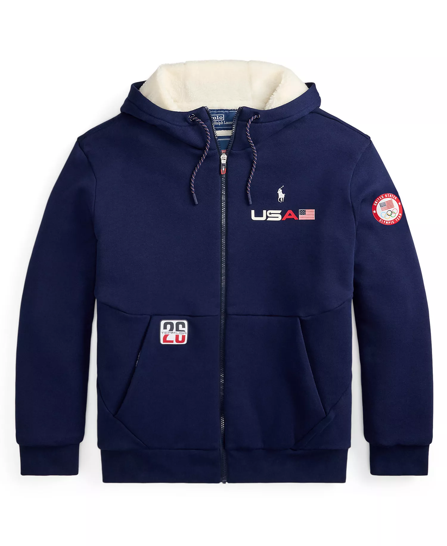 Men's Team USA Fleece Full-Zip Hoodie - Refined Navy - L