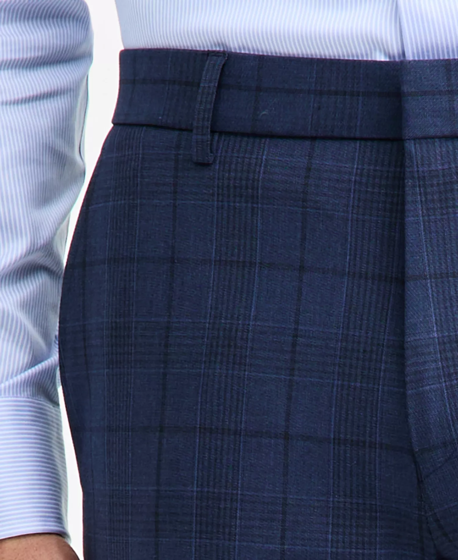 Men's Modern-Fit Stretch Dress Fall Pants - Blue Plaid - 30 - 30