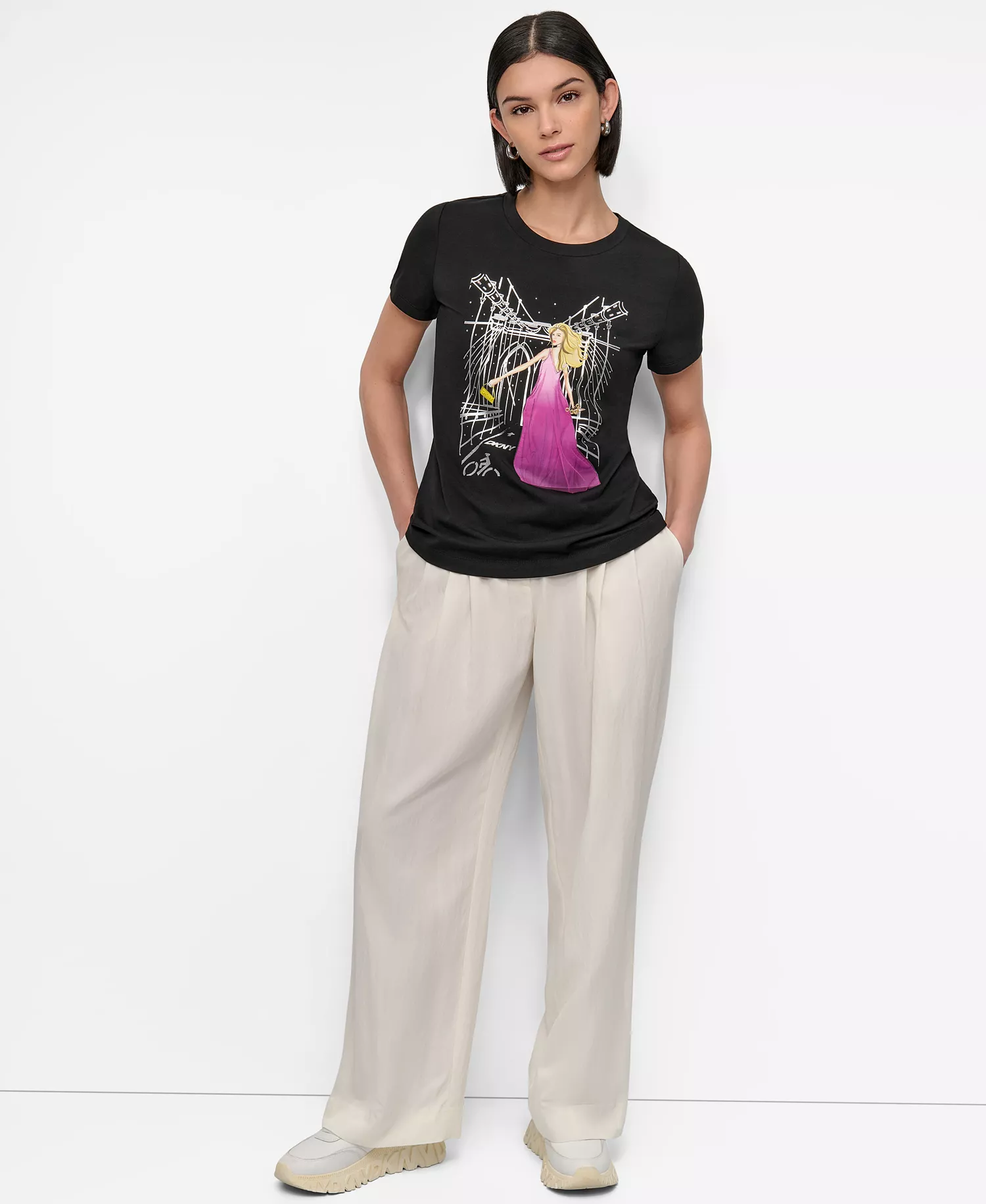 Women's Brooklyn Bridge Conversational T-Shirt - Black - L