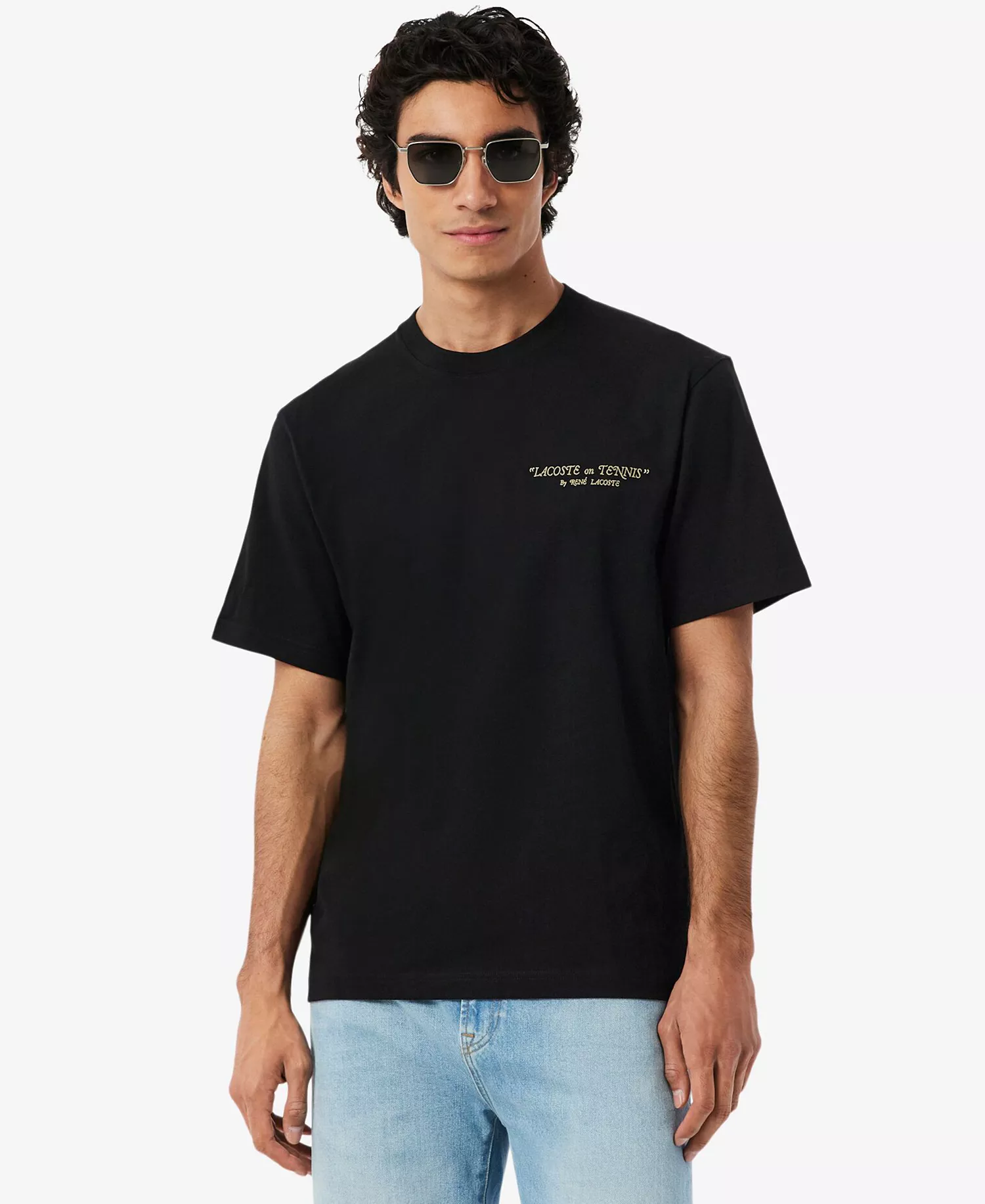 Men's Embroidered Crewneck T-Shirt - Black - 2XL