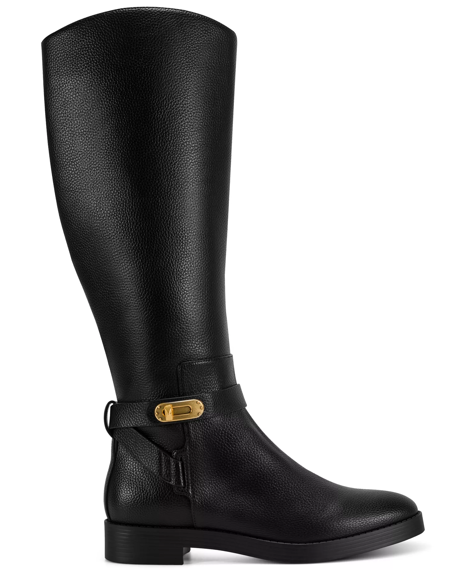Women's Block Heel Riding Boots - Black - 5M