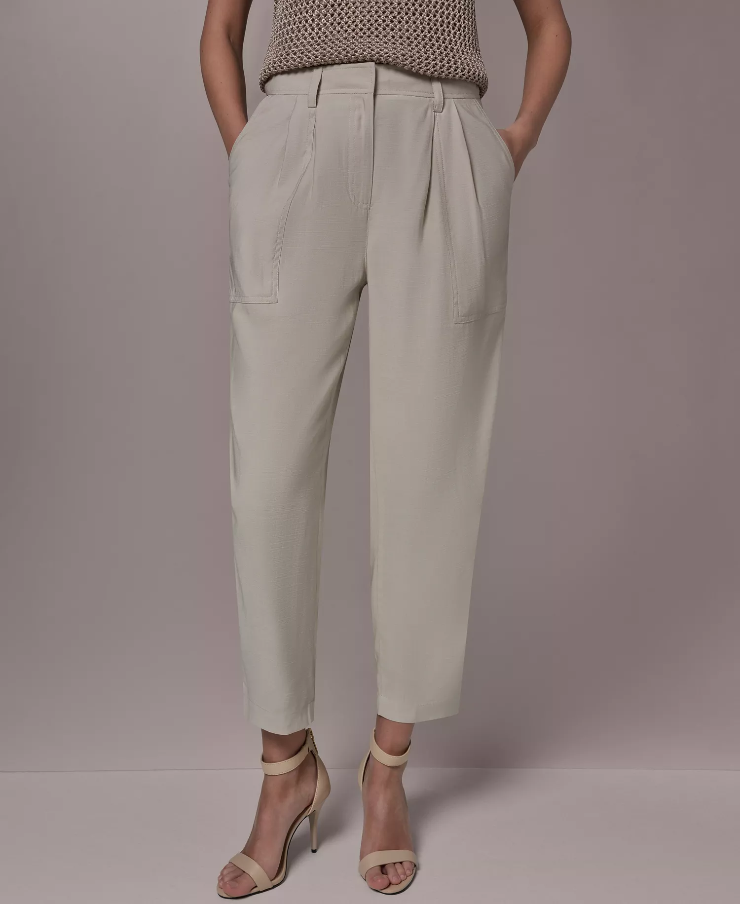 Women's Flap Detail Pants - Cream - 10