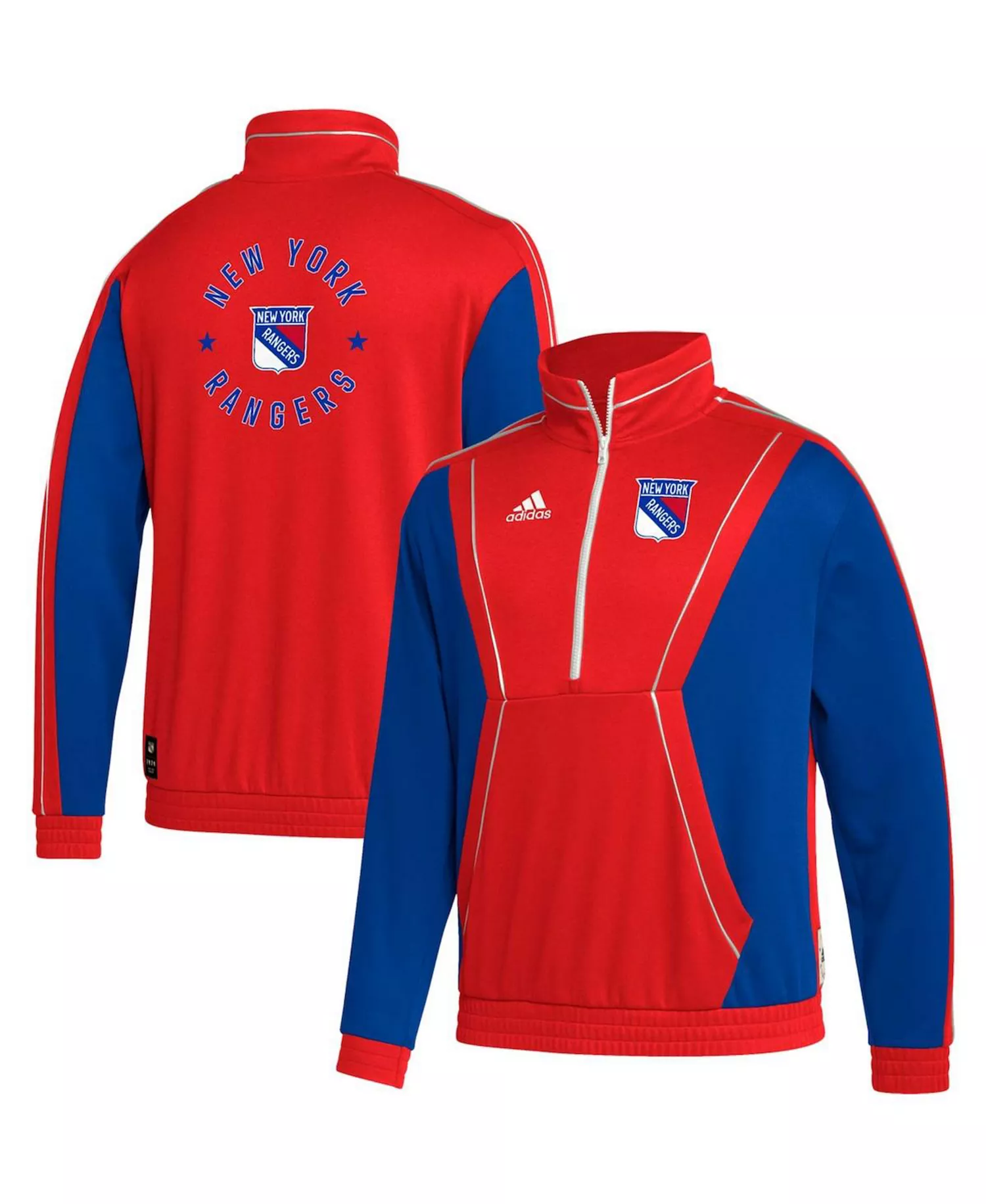 Men's Red New York Rangers Team Classics Half-Zip Jacket - Red - L