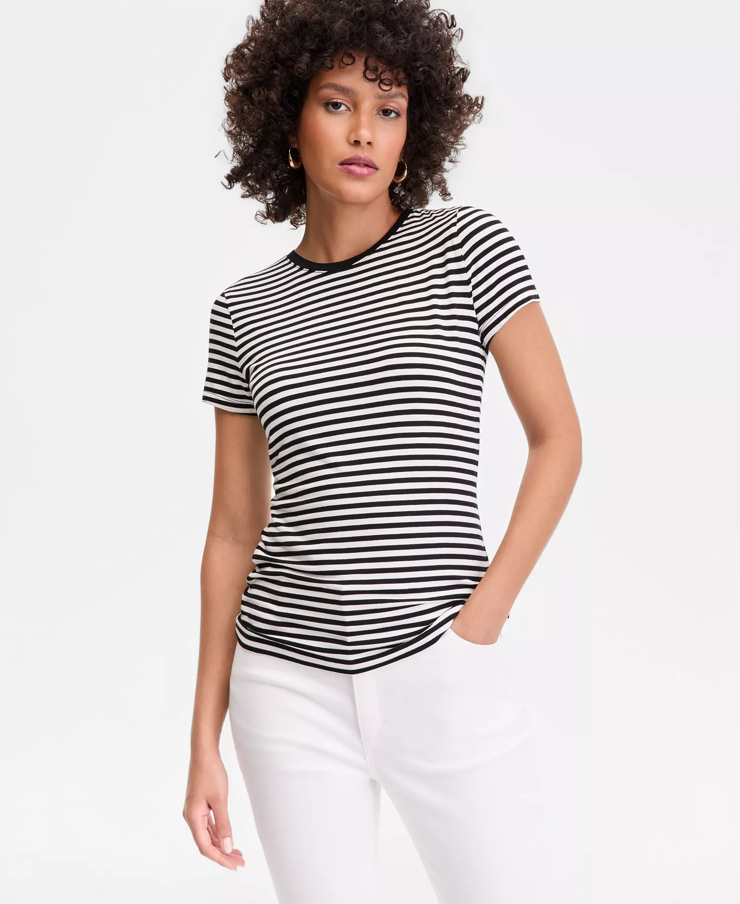 Women's Short-Sleeve Striped T-Shirt, Macy's Exclusive - Leera Stripe - L