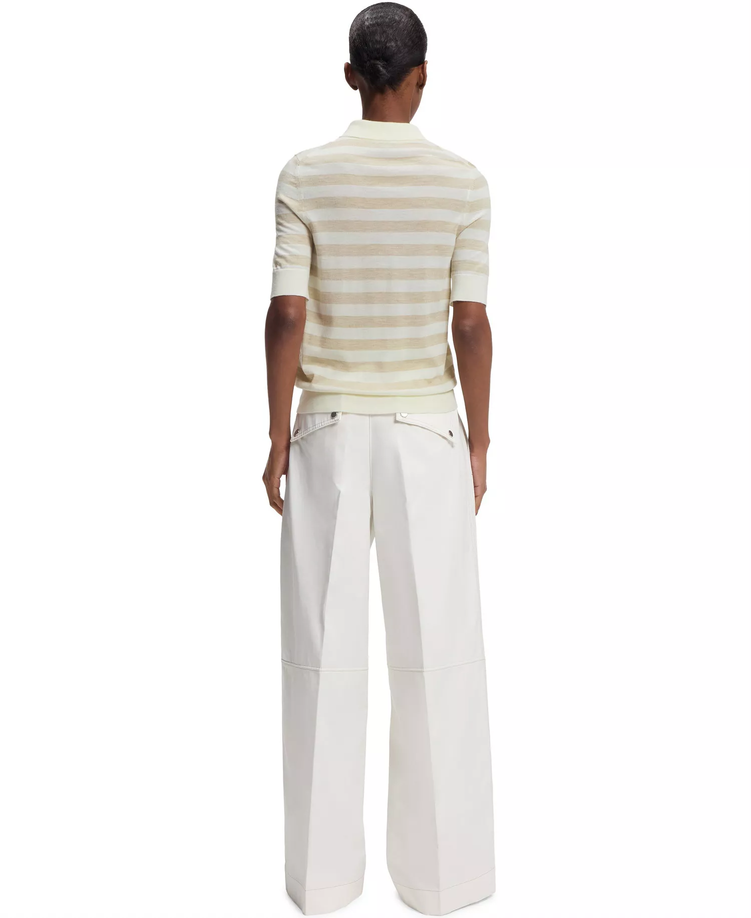 BOSS by Women's Merino Wool Short-Sleeved Sweater - Open - L