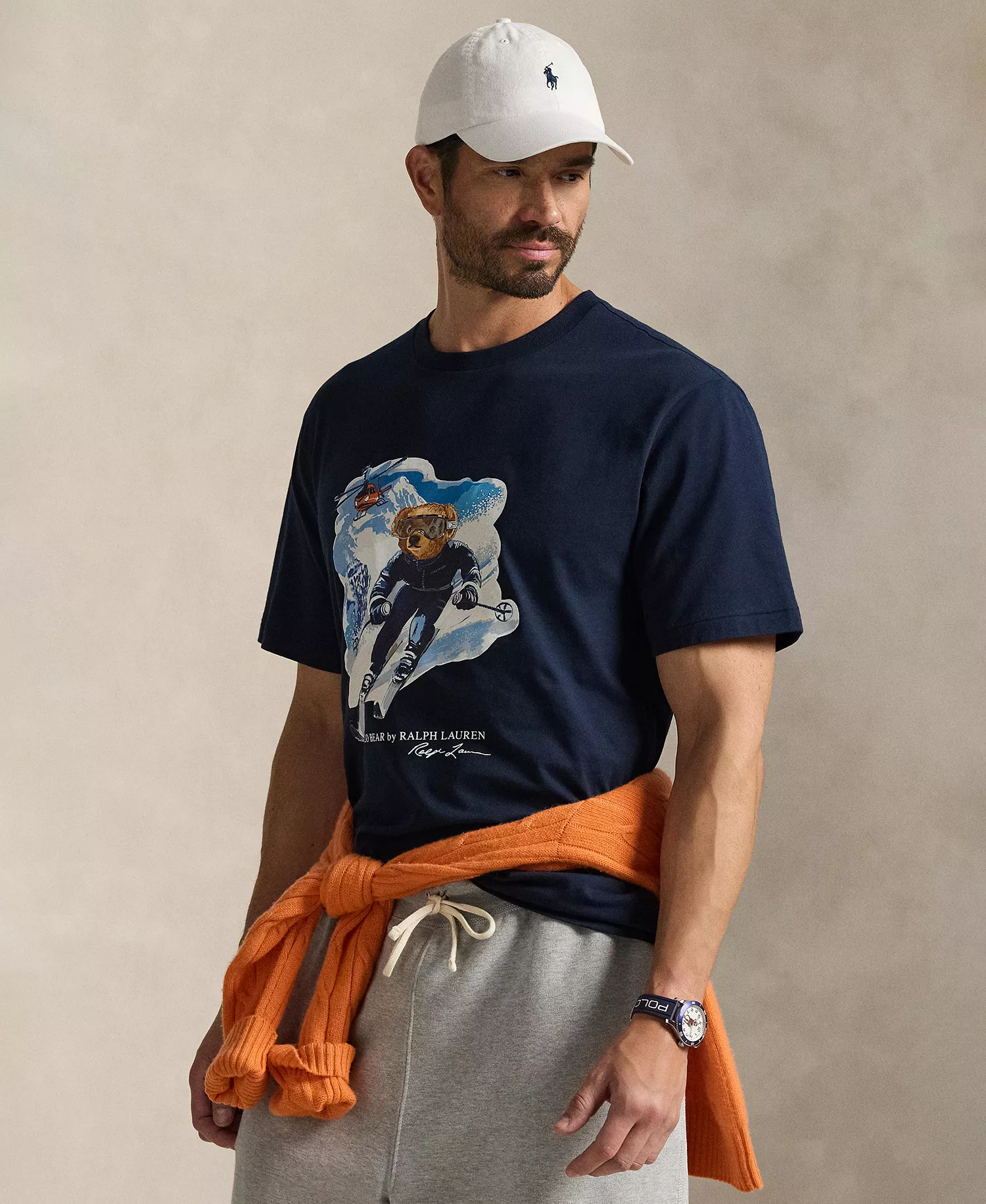 Men's Big & Tall Crewneck Short-Sleeve T-Shirt - Worth navy/active bear - 2LT