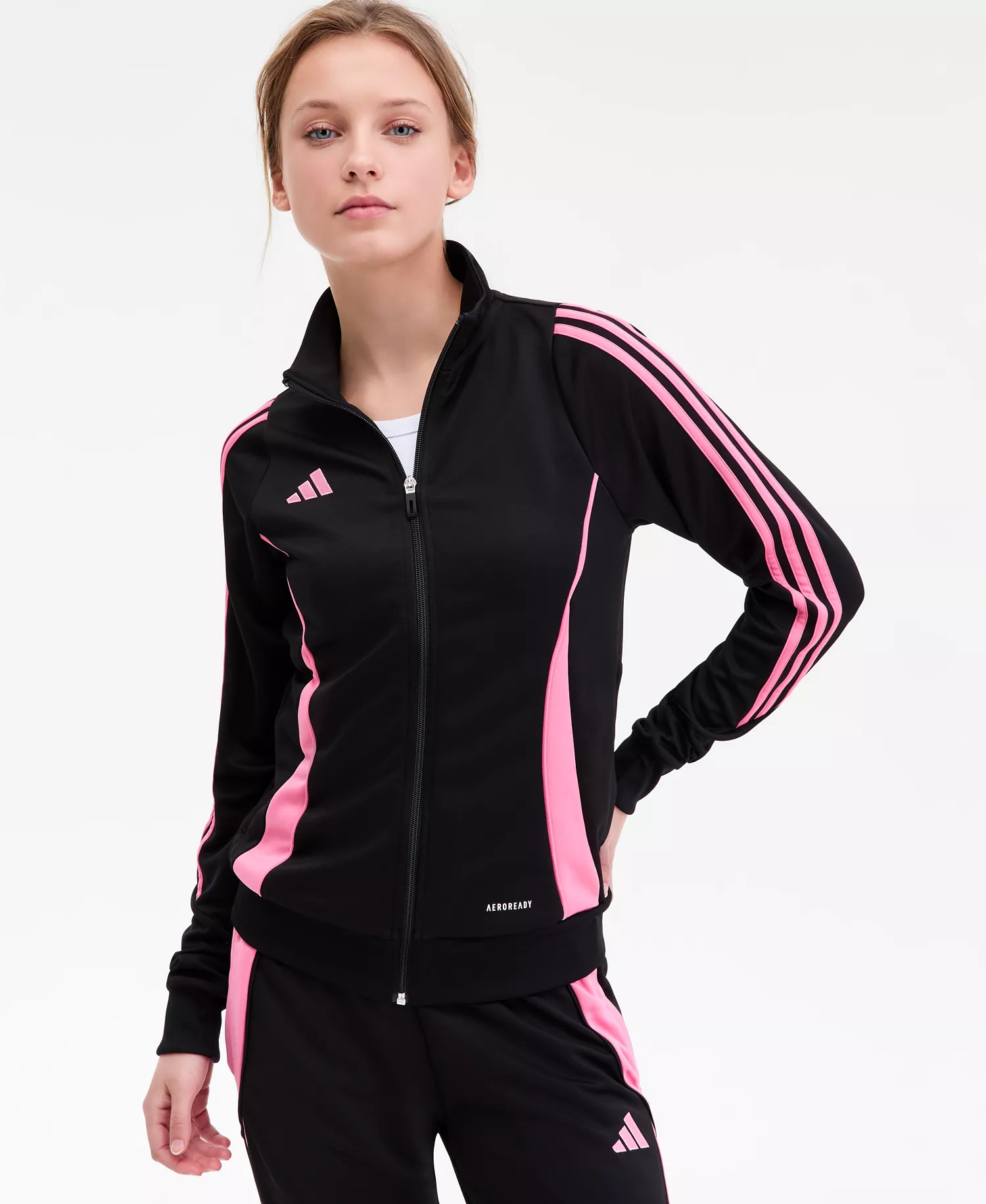Women's Tiro 24 Zip-Up Track Jacket - Black/easy Pink - L