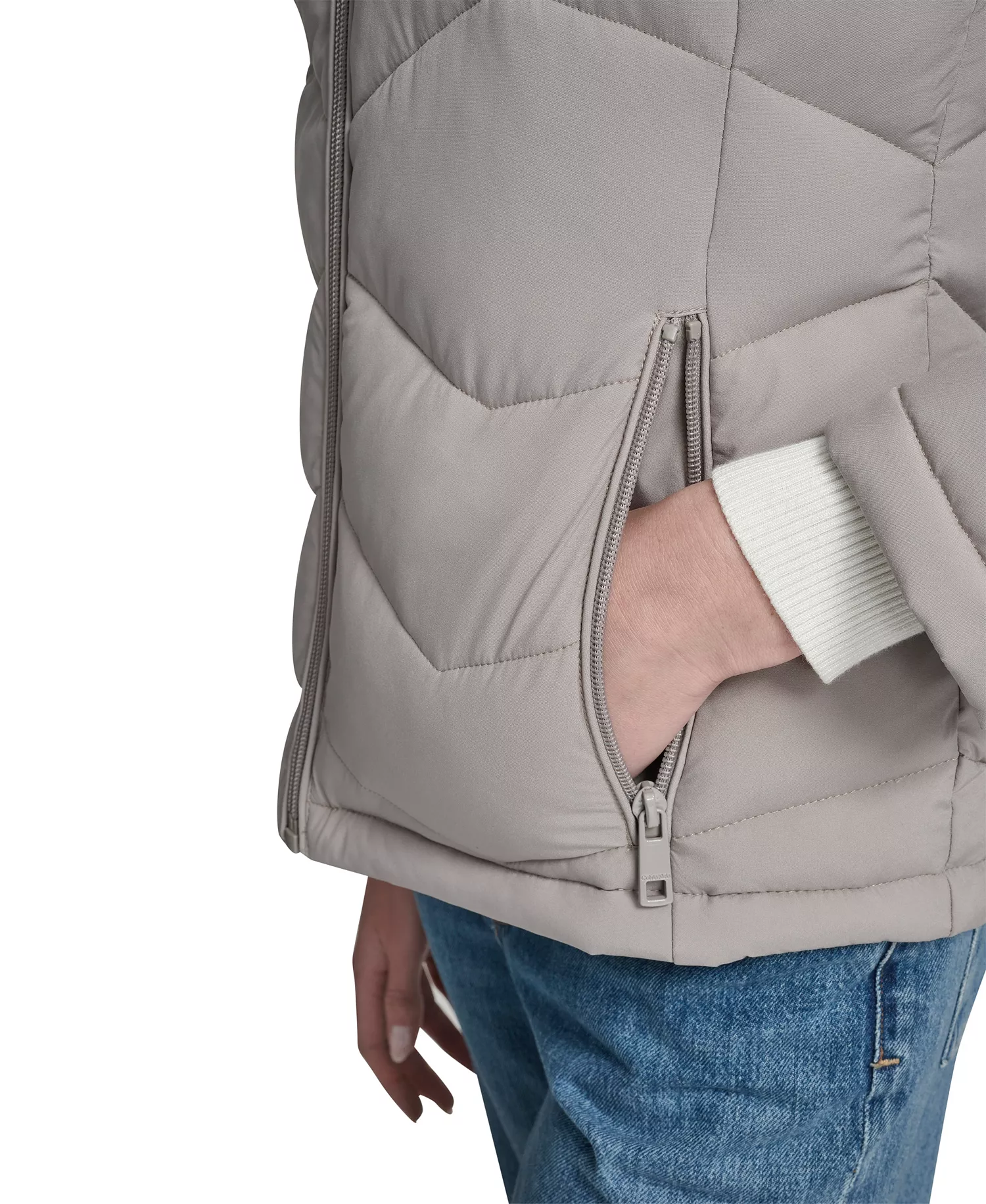 Women's Short Zip-Up Hooded Puffer Coat - Atmosphere - L