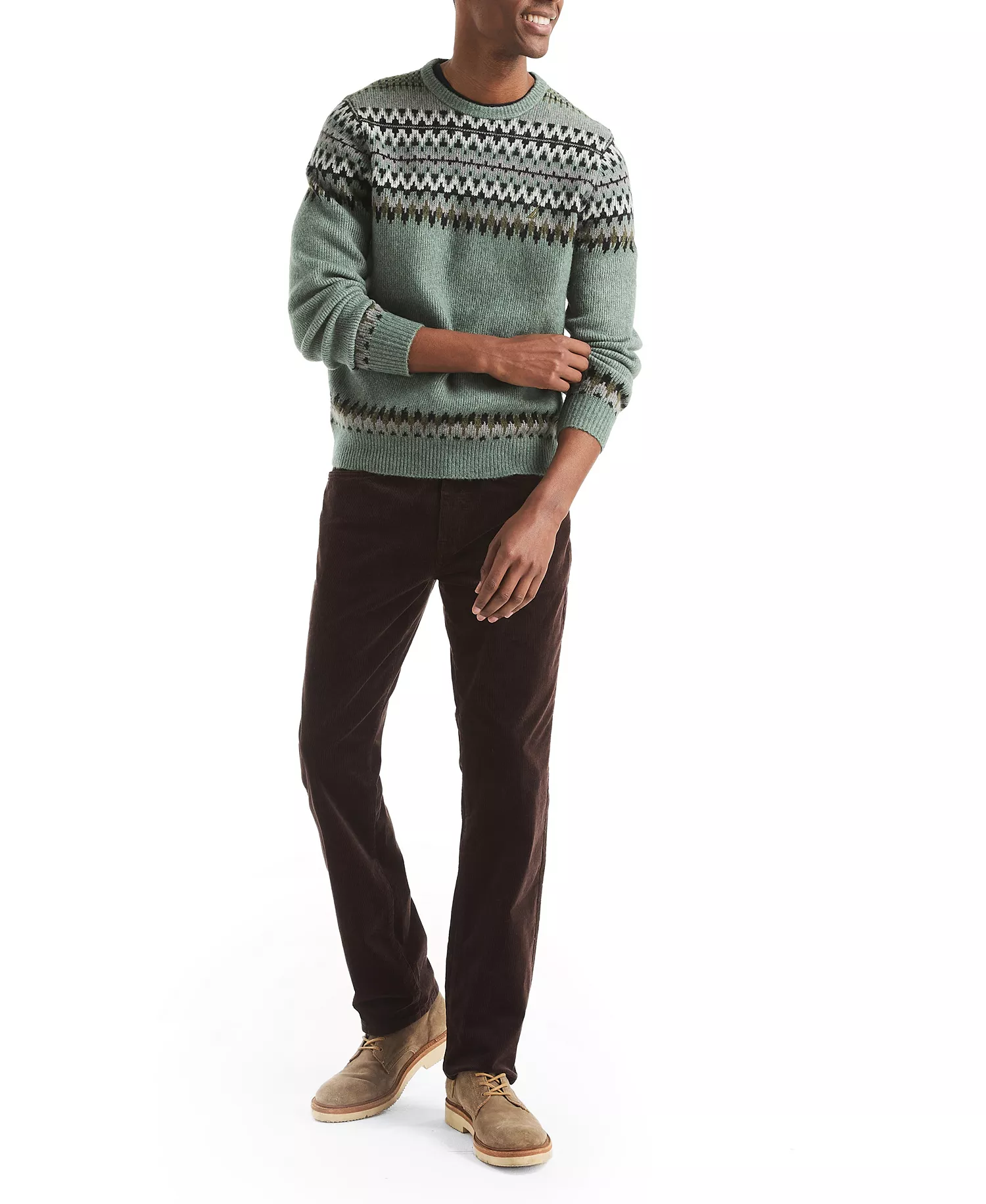 Men's Fair Isle Patterned Sweater - Artic Fern - 2XL