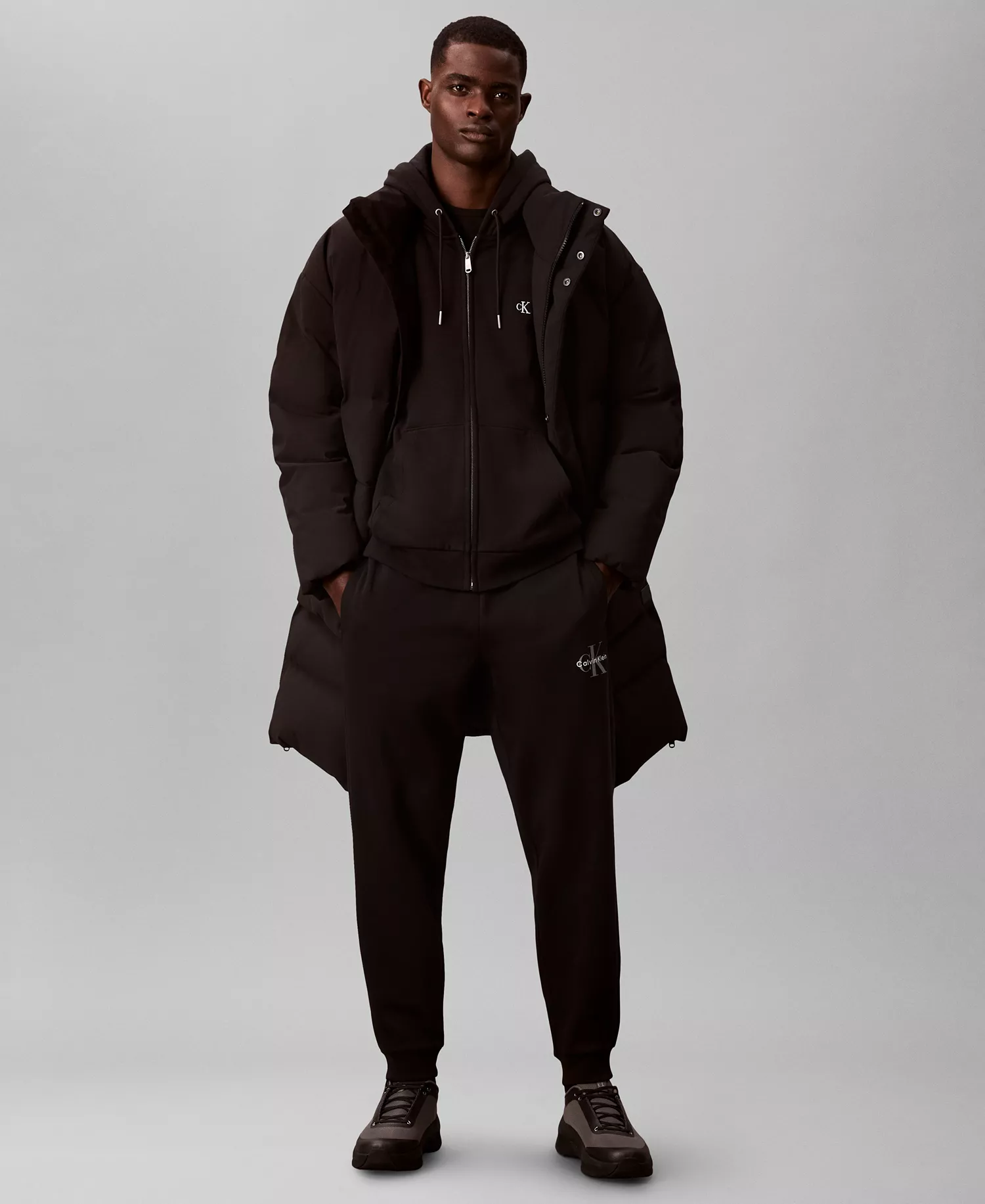 Men's Monogram Logo Fleece Joggers - Black - 2XL