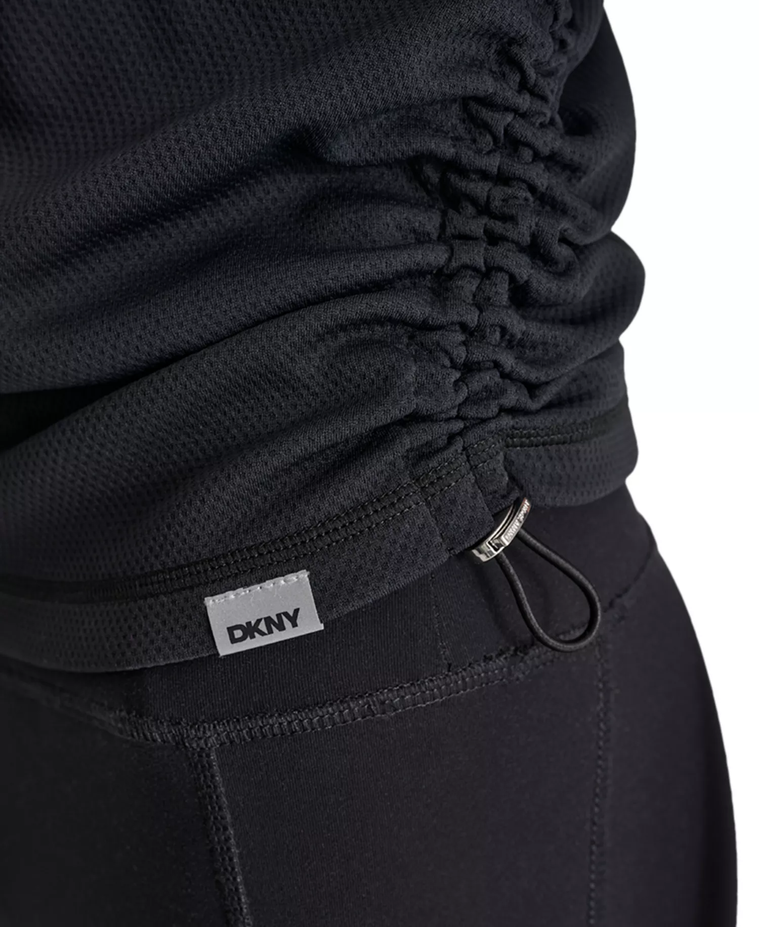 Women's Ruched Side Seams V-Neck Tech T-Shirt - Black - L