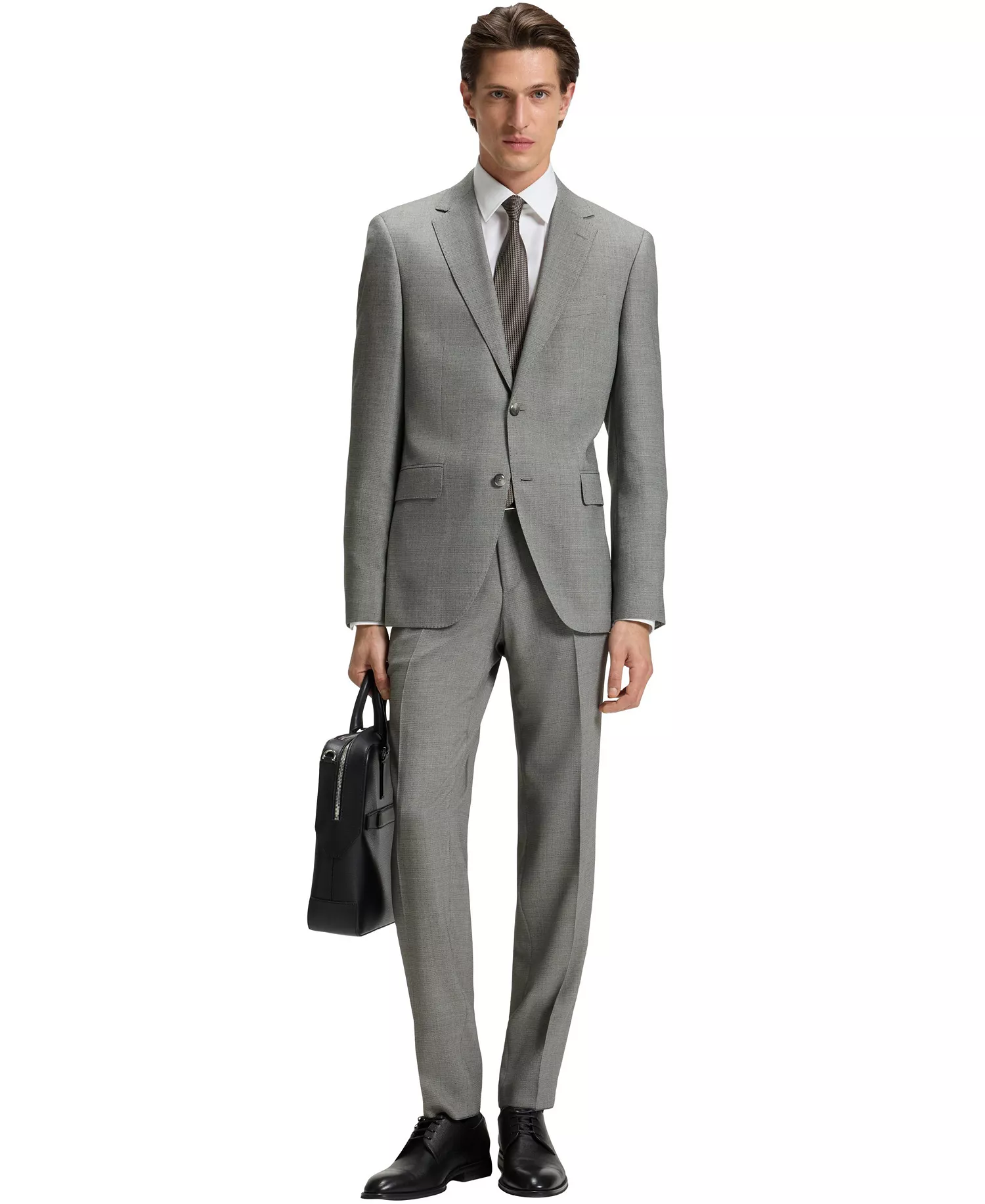 Men's 2-Piece Regular Fit Suit - Silver - 38R