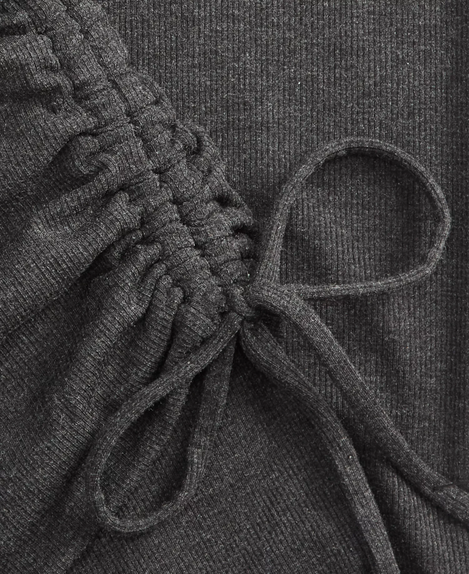 Petite Foldover-Waist Drawstring Wide-Leg Pants, Macy's Exclusive - Charcoal Heather - P/L