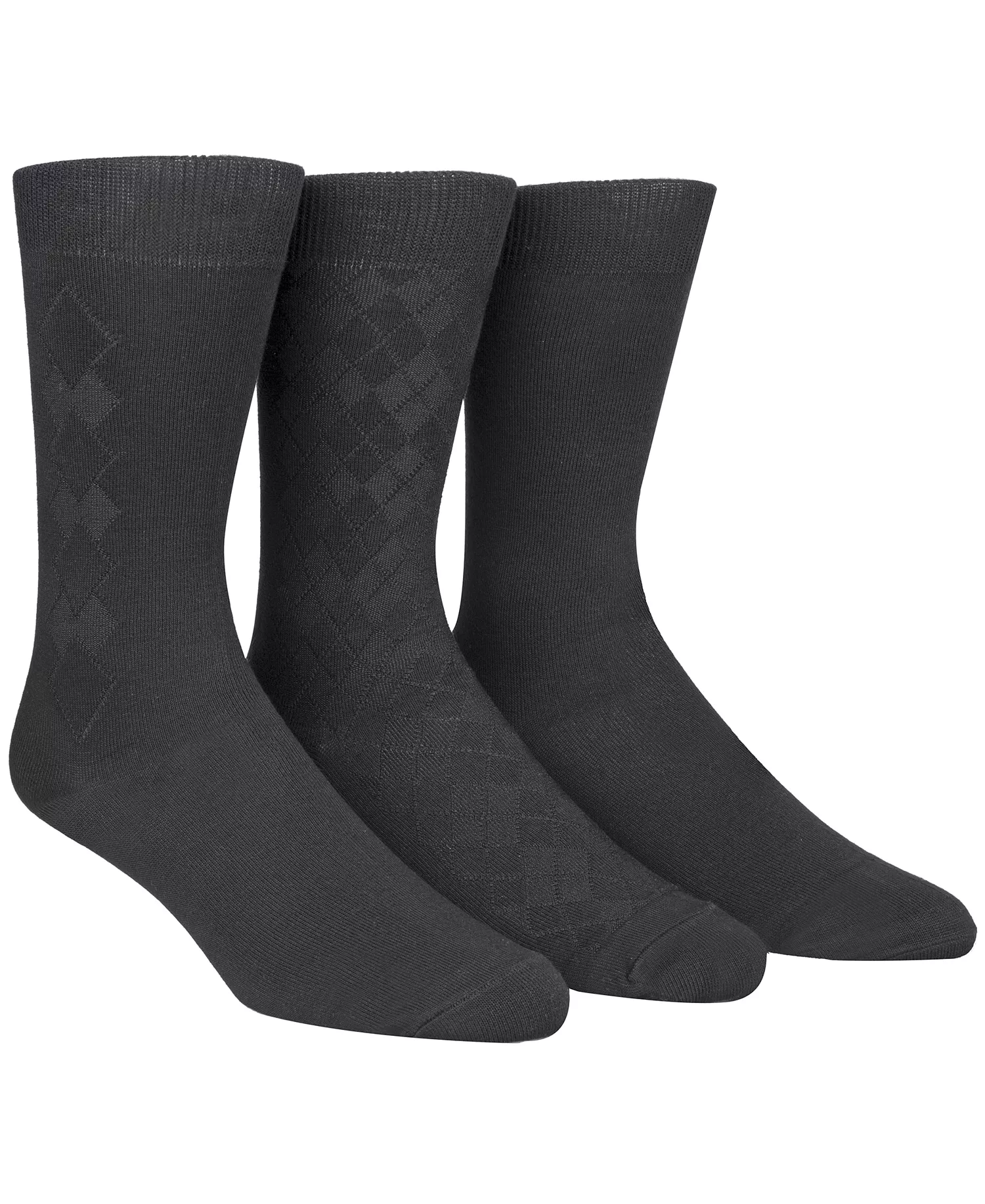 Men's Socks, Rayon Dress Men's Socks 3 Pack - Black - 7-12