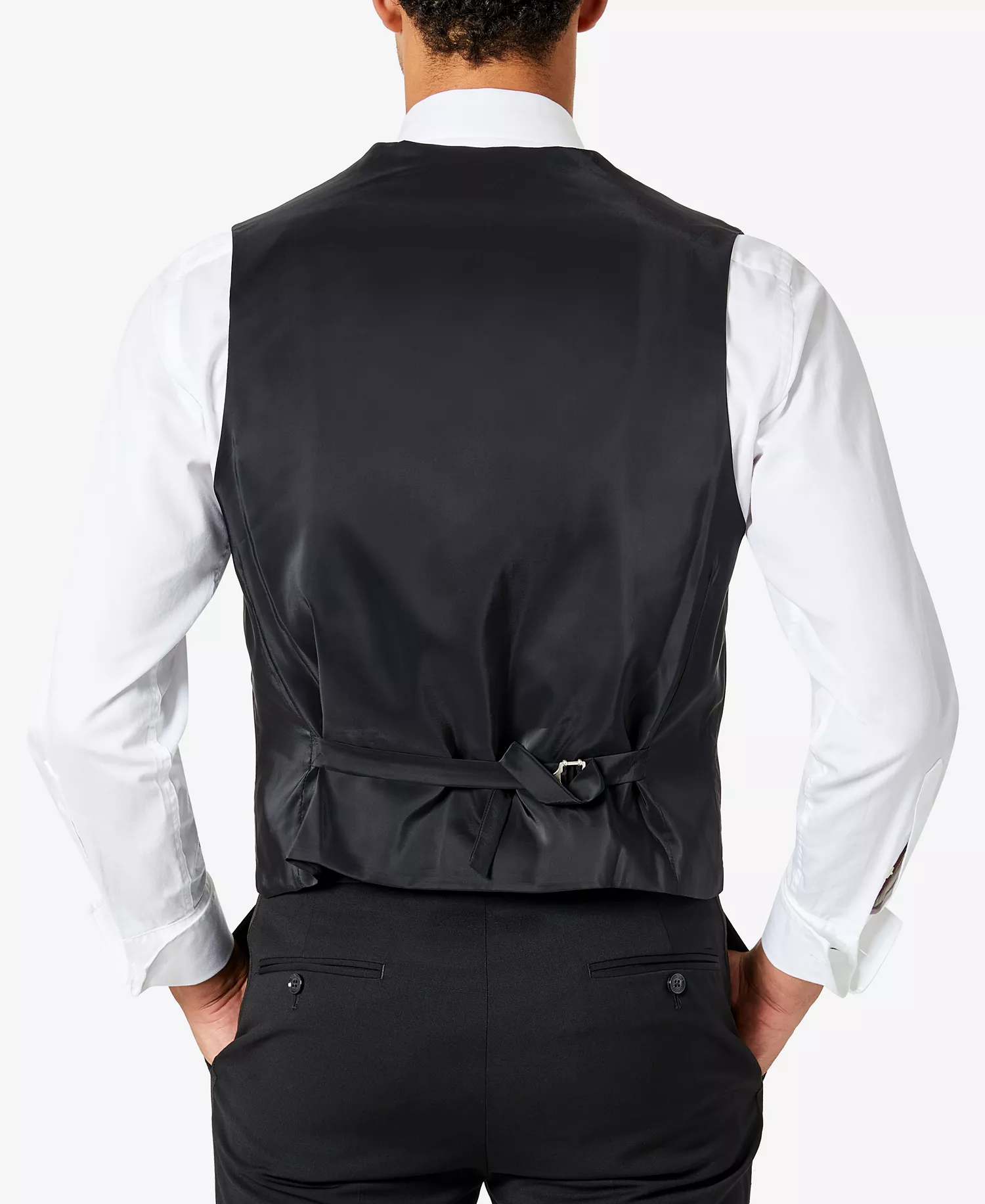 Men's Modern-Fit Flex Stretch Tuxedo Vest - Black - 2XL