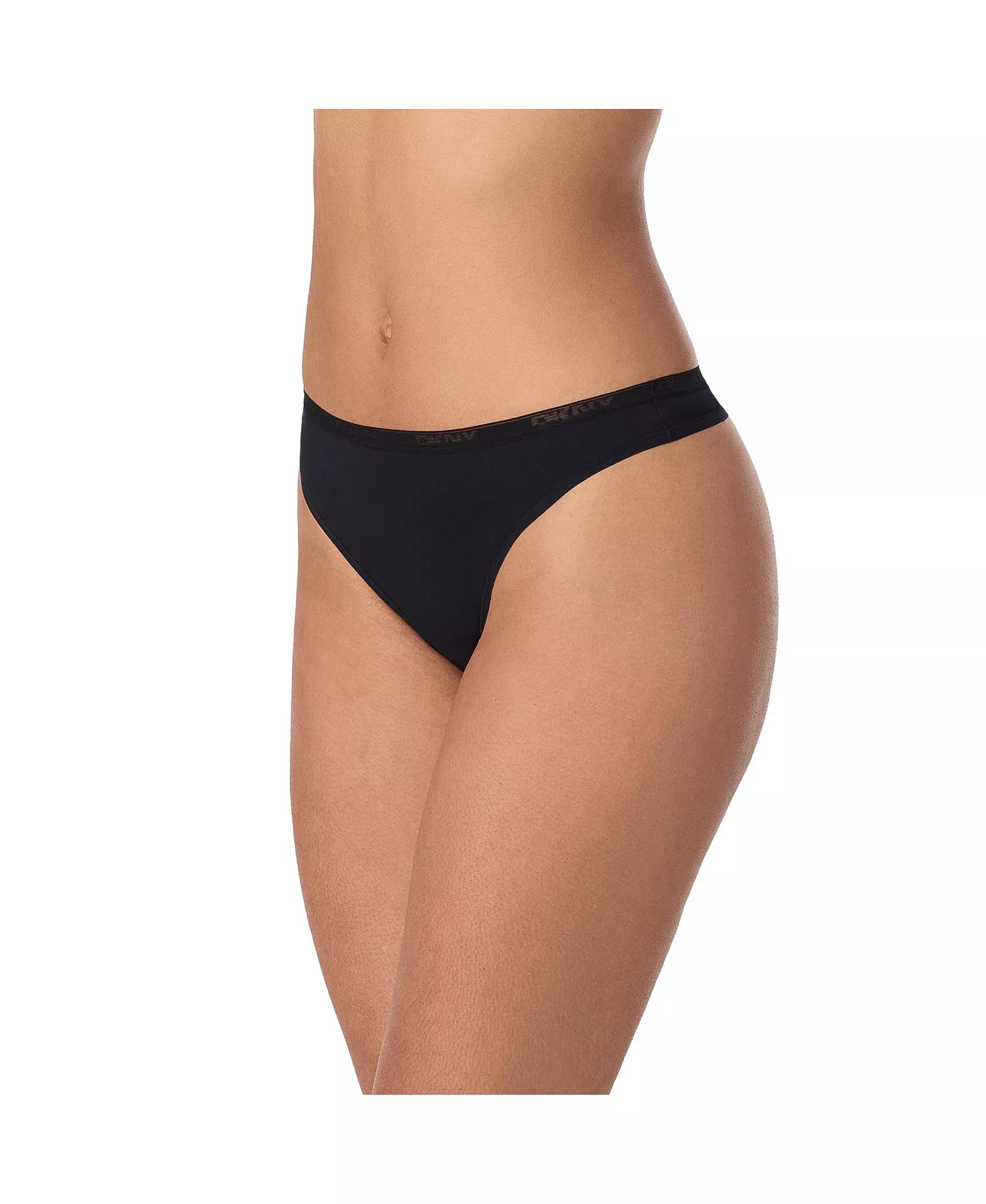 Women's Cotton Modal Thong 3 Pack- DK8461P3 - Black White Navy - L