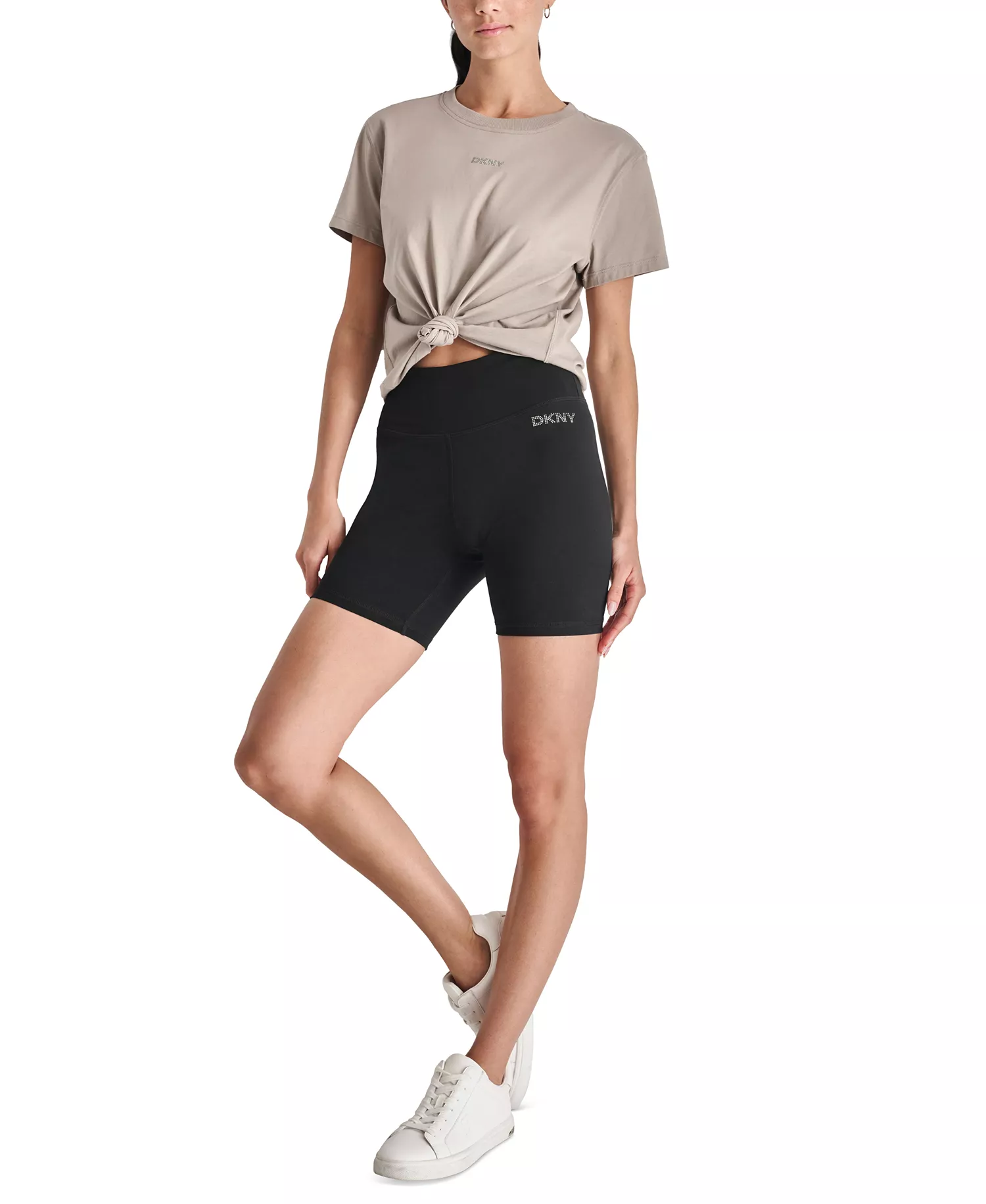 Women's Studded Logo Bike Shorts - Black - L