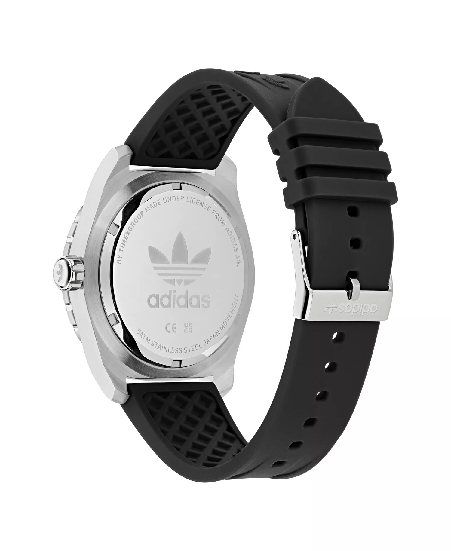 Unisex Analog Black Silicone Watch, 44mm - Black - No Size