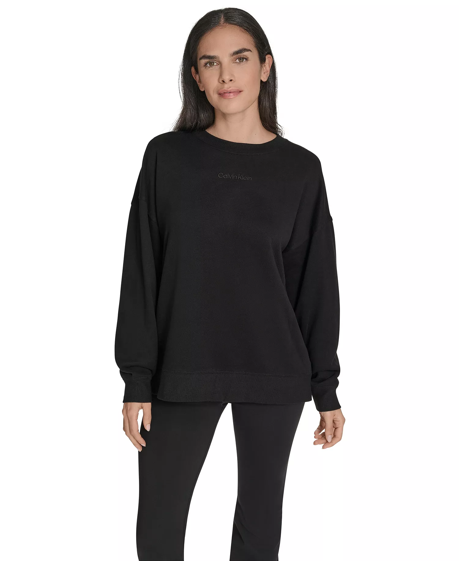 Women's Performance Crew Neck Oversized Sweatshirt - Black - S