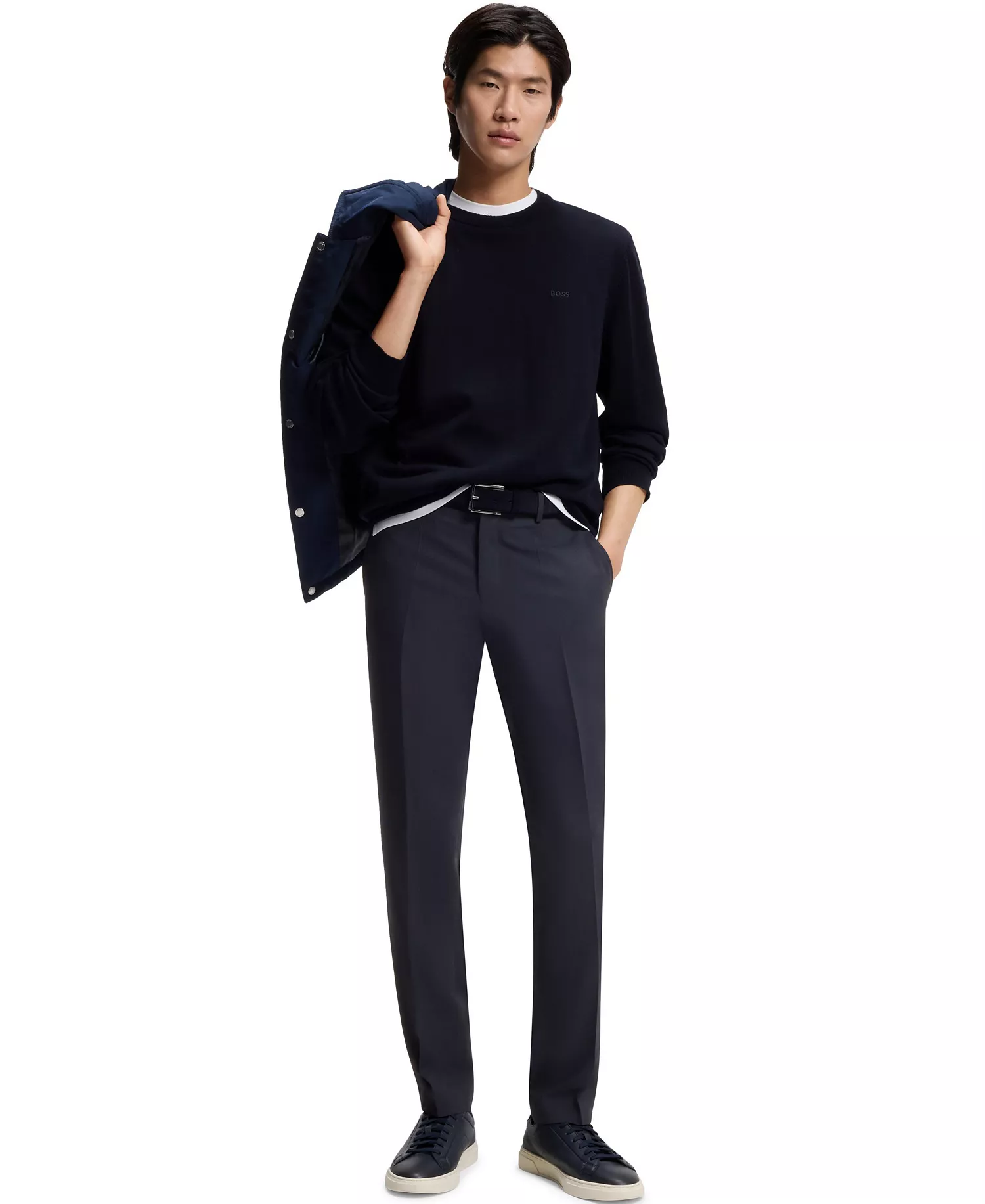 Men's Washable Stretch Fabric Slim-Fit Pants - Open Blue - 30R