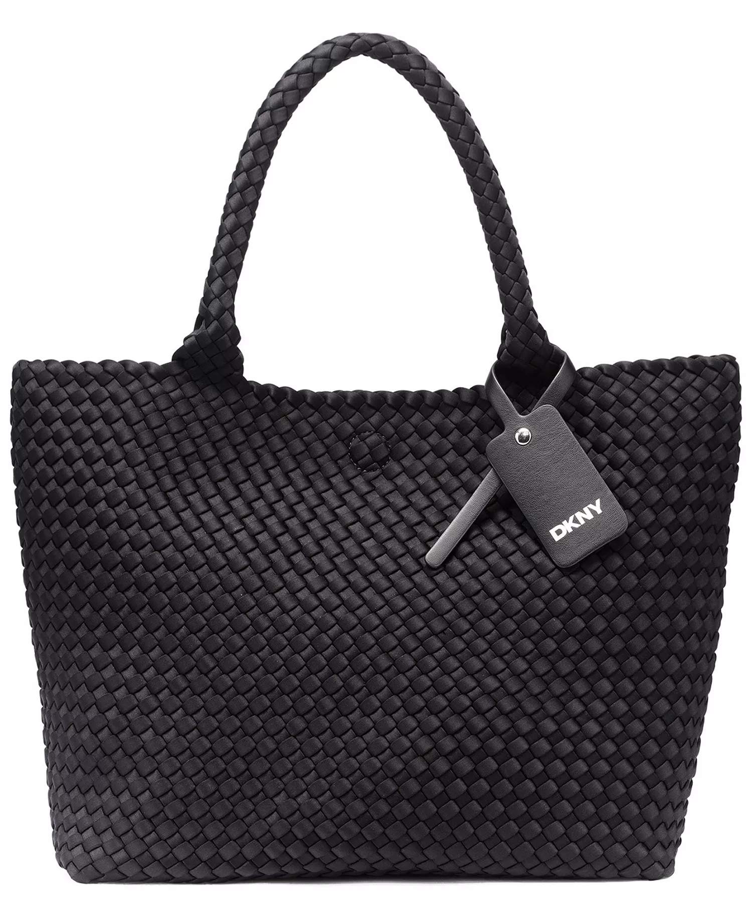 Giselle Large Magnet Closure Tote Bag - Black/Silver - No Size