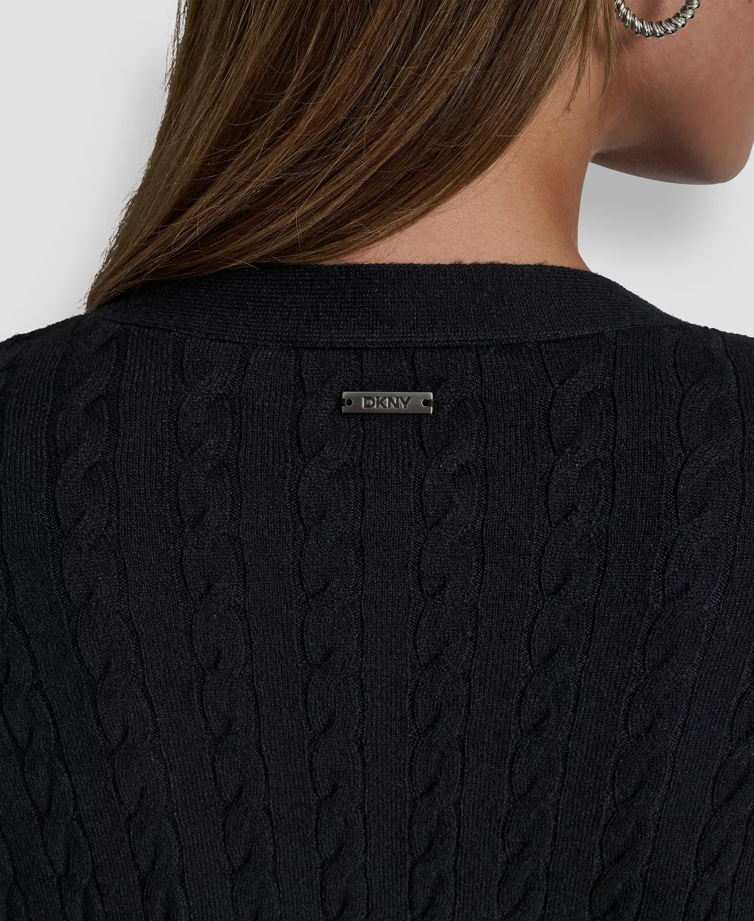 Women's V-Neck Boxy Cardigan Sweater - Black - XL