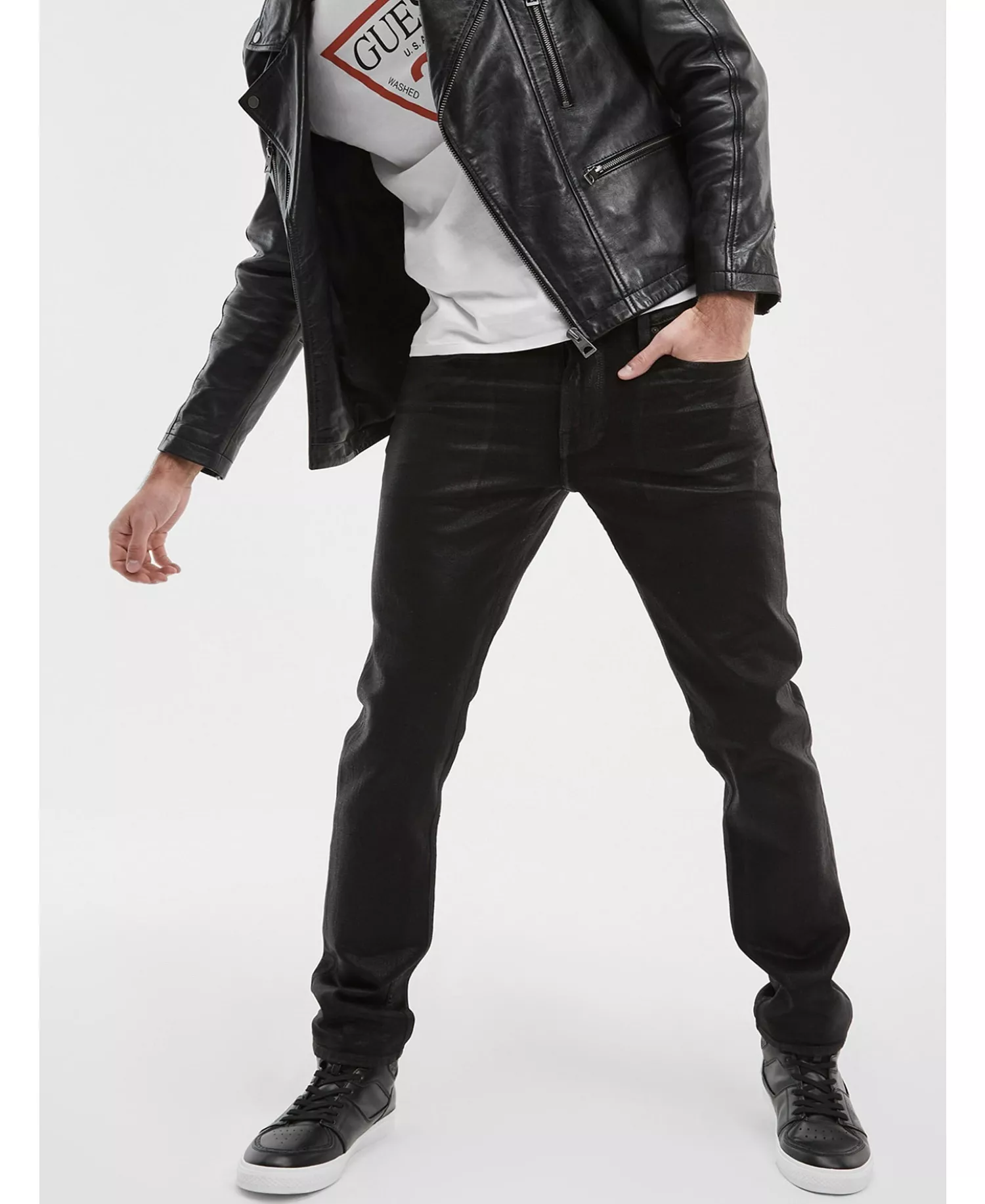 Men's Slim Tapered Jeans - Black - 30x32