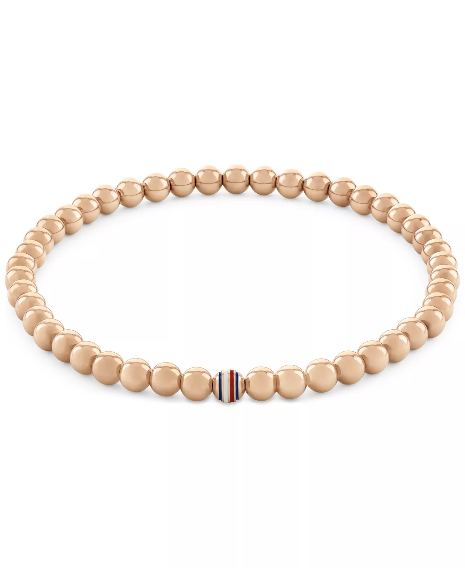 Beaded Stainless Steel Stretch Bracelet - Carnation - ONE SIZE