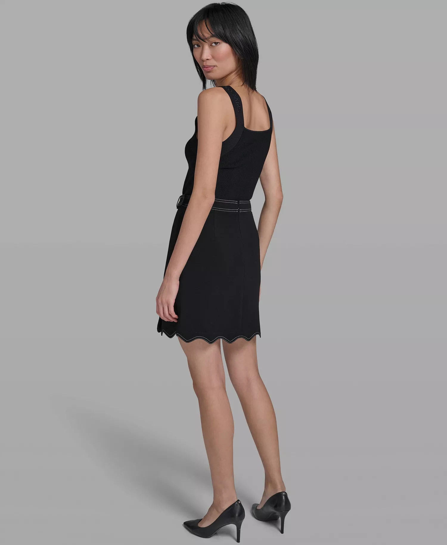 Women's Scallop Trim Skirt - Black - 0