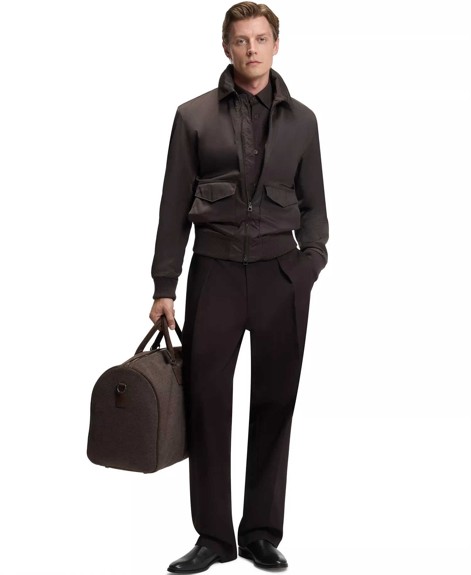 BECKHAM x BOSS Men's Water-Repellent Twill Jacket - Open Brown - 38R